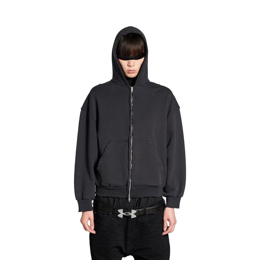 Balenciaga o1bcso1str0426 Painted Zip-up Hoodie Regular Fit in Black Size M / US 6-8 / IT 42-44 - 5 Thumbnail