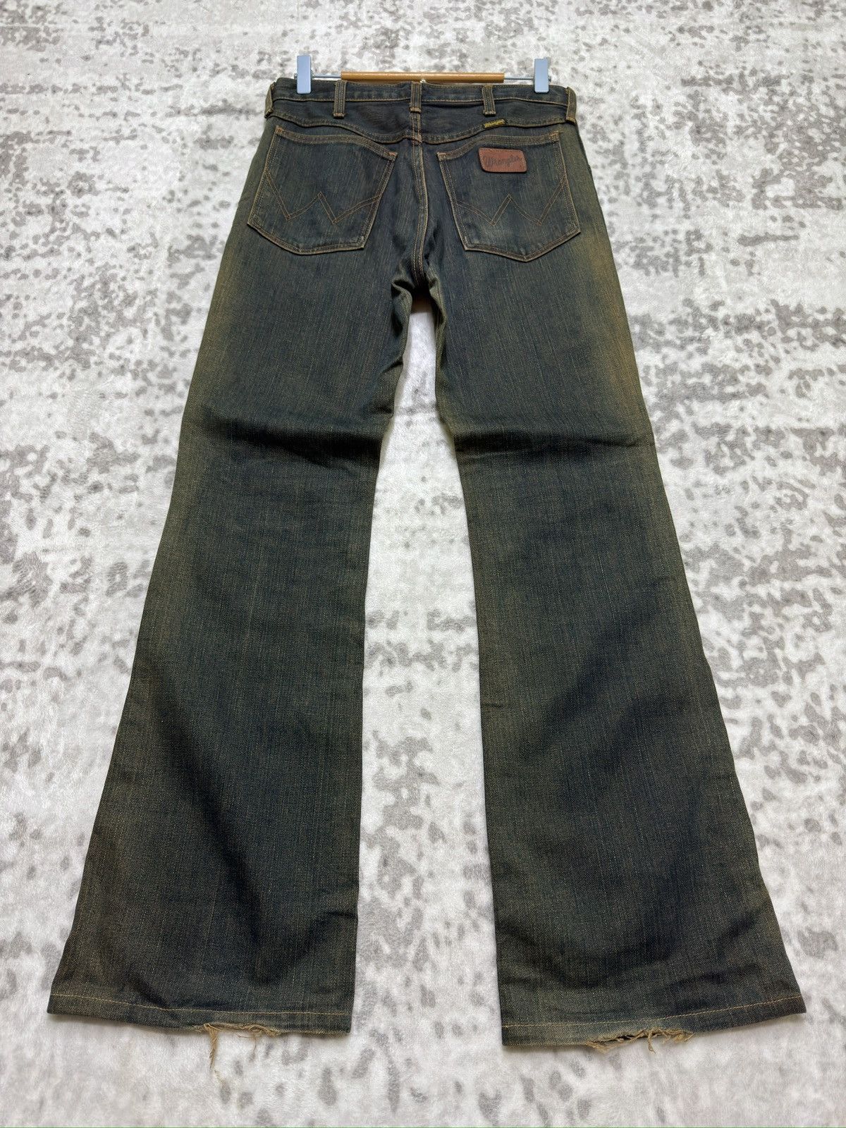 Vintage Wrangler Sun Faded Flared Mud Wash Bootcut Denim