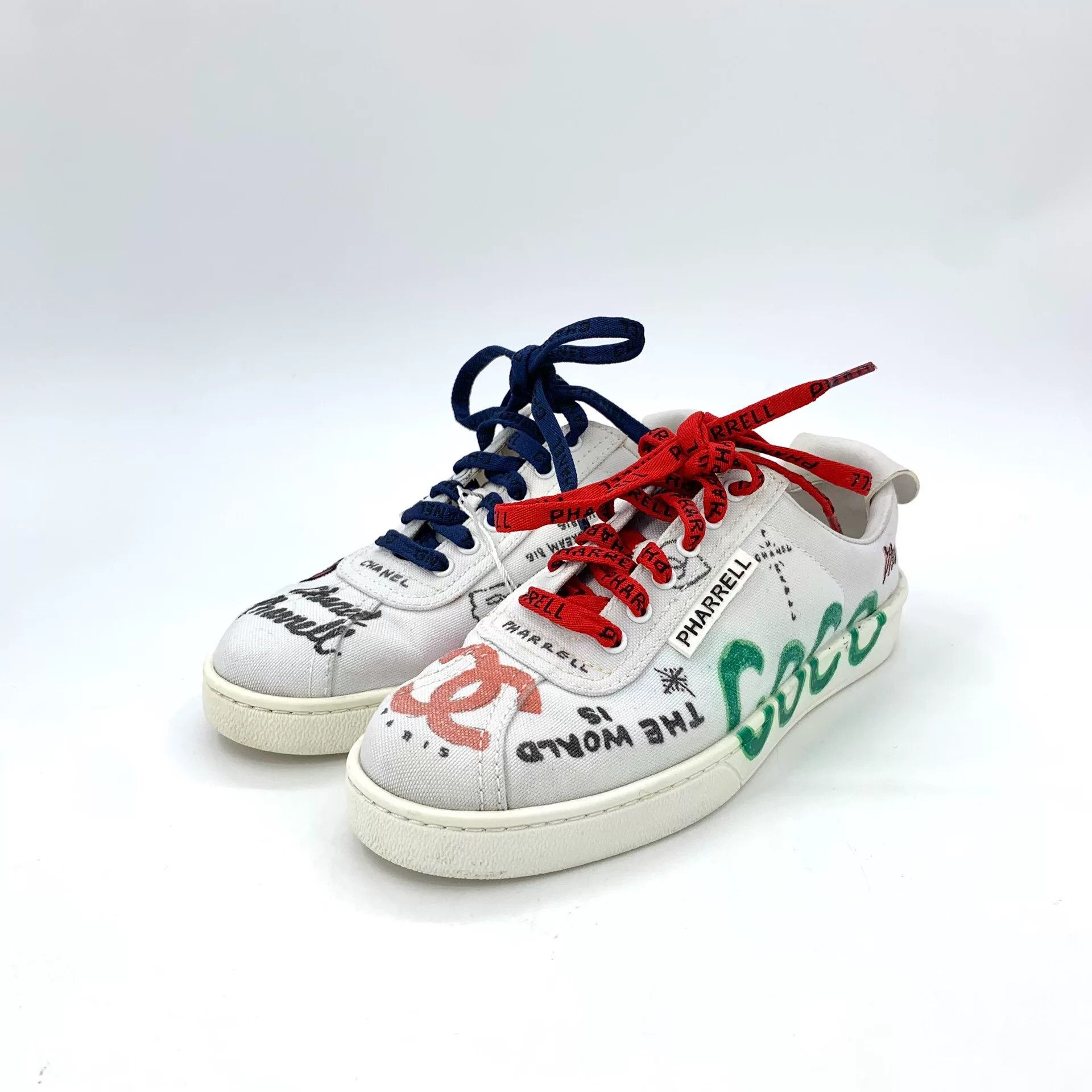 Chanel Chanel x Pharrell Graffiti Casual Sneakers Size US 6 / IT 36 - 1 Thumbnail