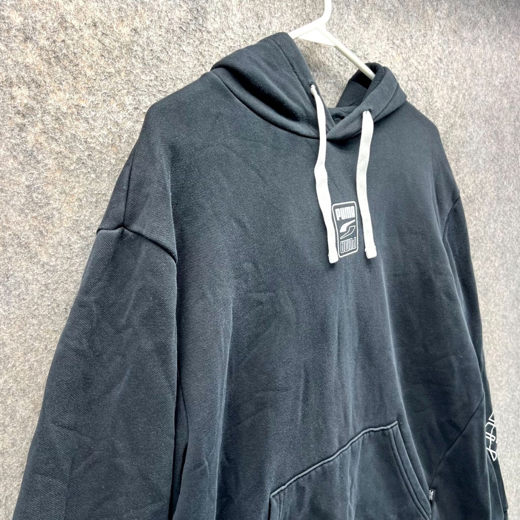 Puma VINTAGE Puma Hoodie Mens Large Black White Sweater Fleece Mikina Rebel Pullover Trefoil Size US L / EU 52-54 / 3 - 6 Thumbnail