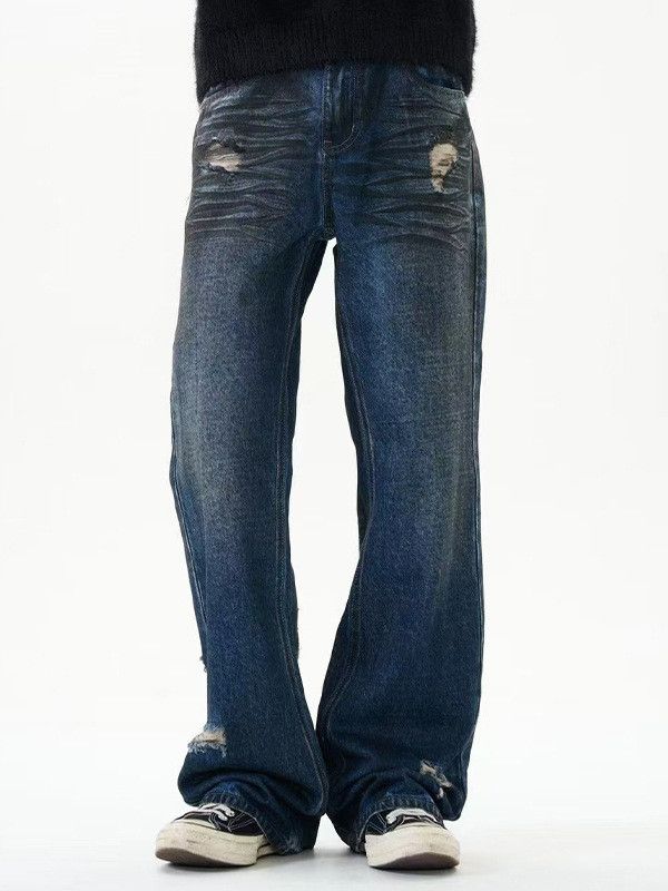 Vintage Street retro distressed American ripped jeans for men Size US 32 / EU 48 - 2 Thumbnail