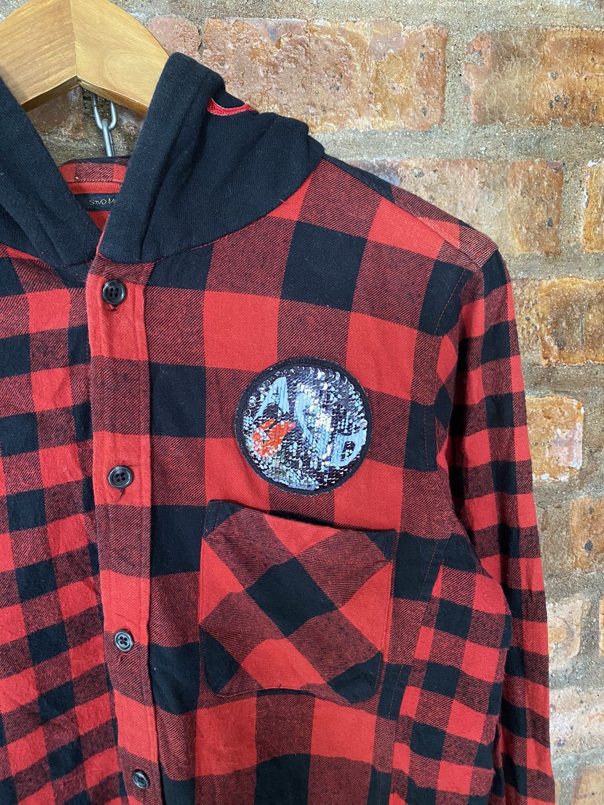 Japanese Brand Stud Muffin Japan Skull shadow flannel smile hoodie Size US M / EU 48-50 / 2 - 6 Thumbnail