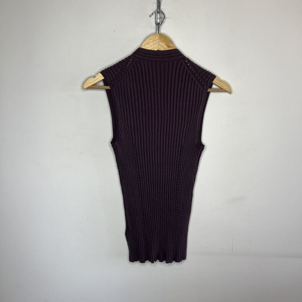 Hermes Hermes Cashmere Sweater Vest Ribbed Purple Size S / US 4 / IT 40 - 7 Thumbnail