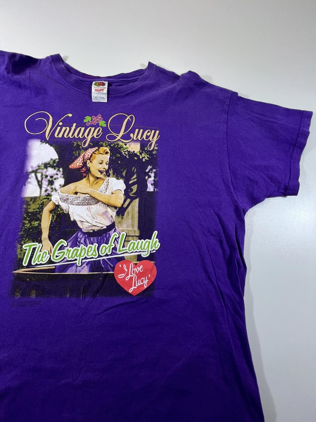 Other Vintage Lucy The Grapes of Laugh Purple Graphic T-Shirt Size XXL / US 16-18 / IT 52-54 - 5 Thumbnail