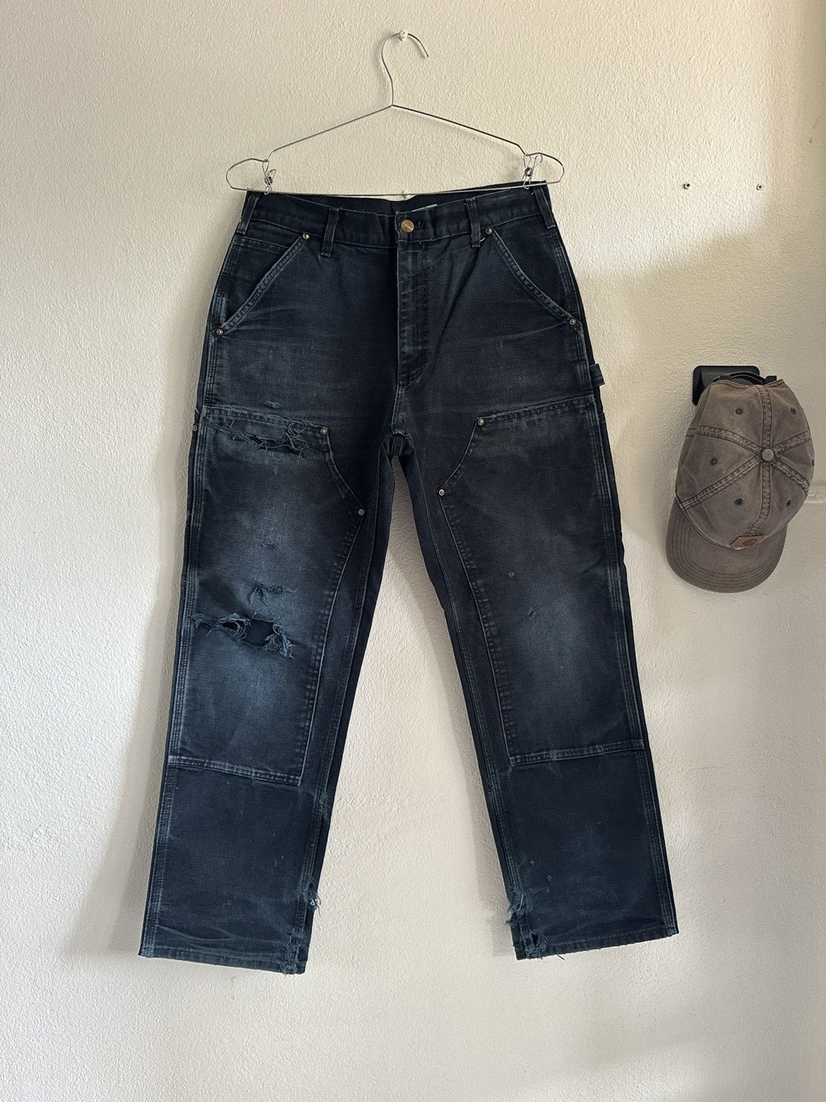 Carhartt (32x30) Vintage Trashed Carhartt Double Knee B01 BLK Size US 32 / EU 48 - 2 Thumbnail