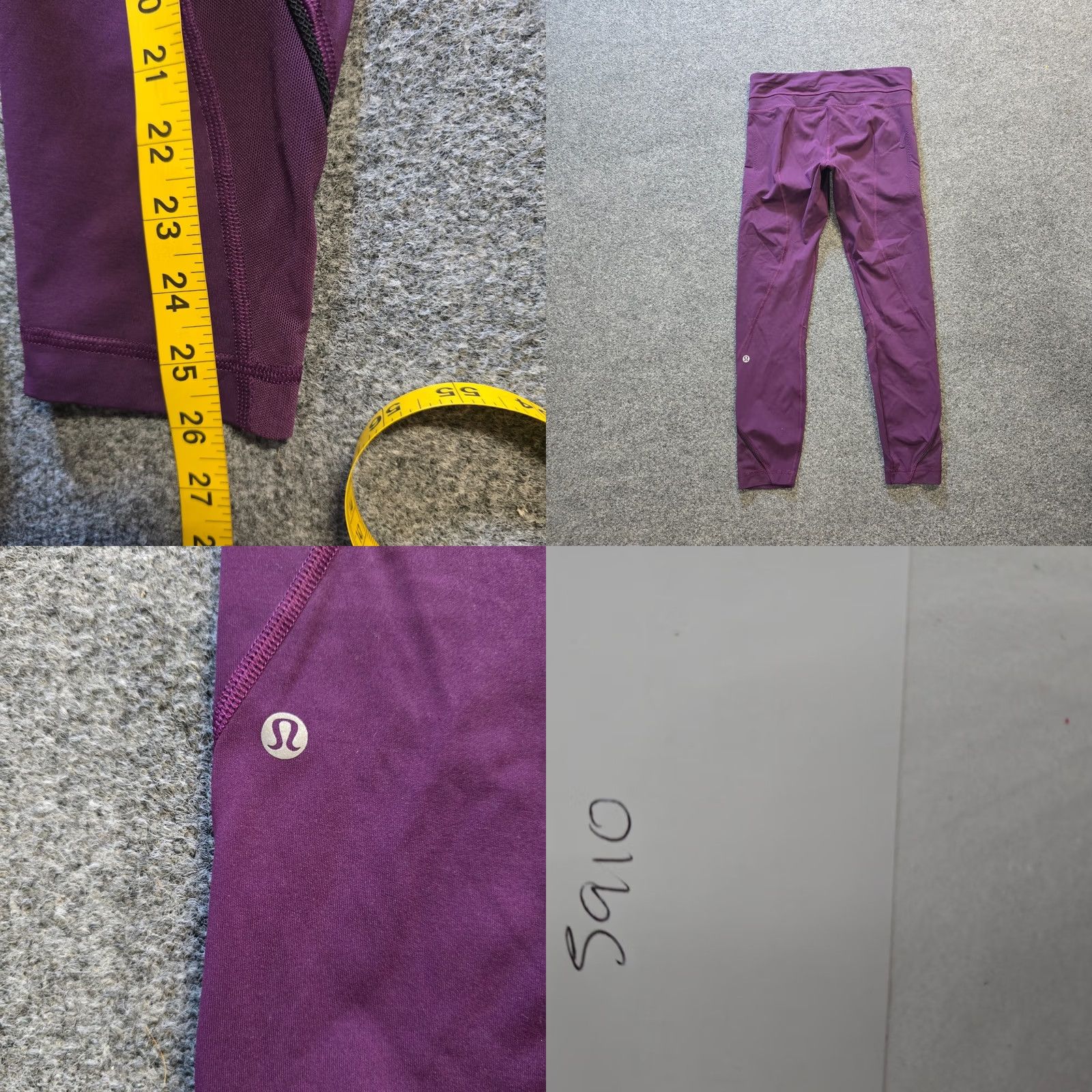 Lululemon Lululemon Leggings Womens Size 6 Purple Inspire II Cropped Casual Athletic Activewear Yoga Tights Skinny Inseam 26 in Magenta Pattern Solid Size 28" / US 6 / IT 42 - 8 Thumbnail