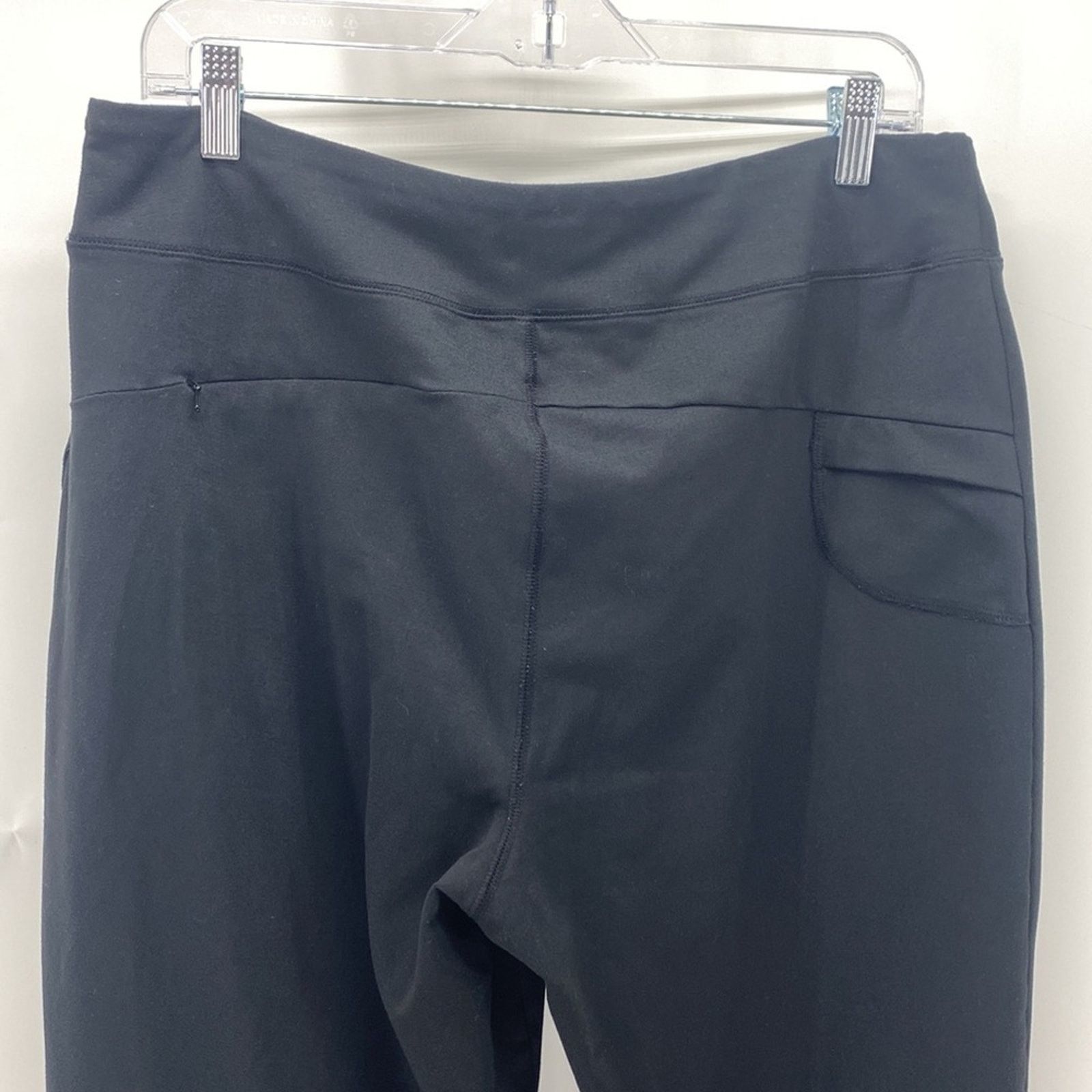 Lands' End Lands End black wide leg leggings pockets comfy everyday Size 31" - 5 Thumbnail