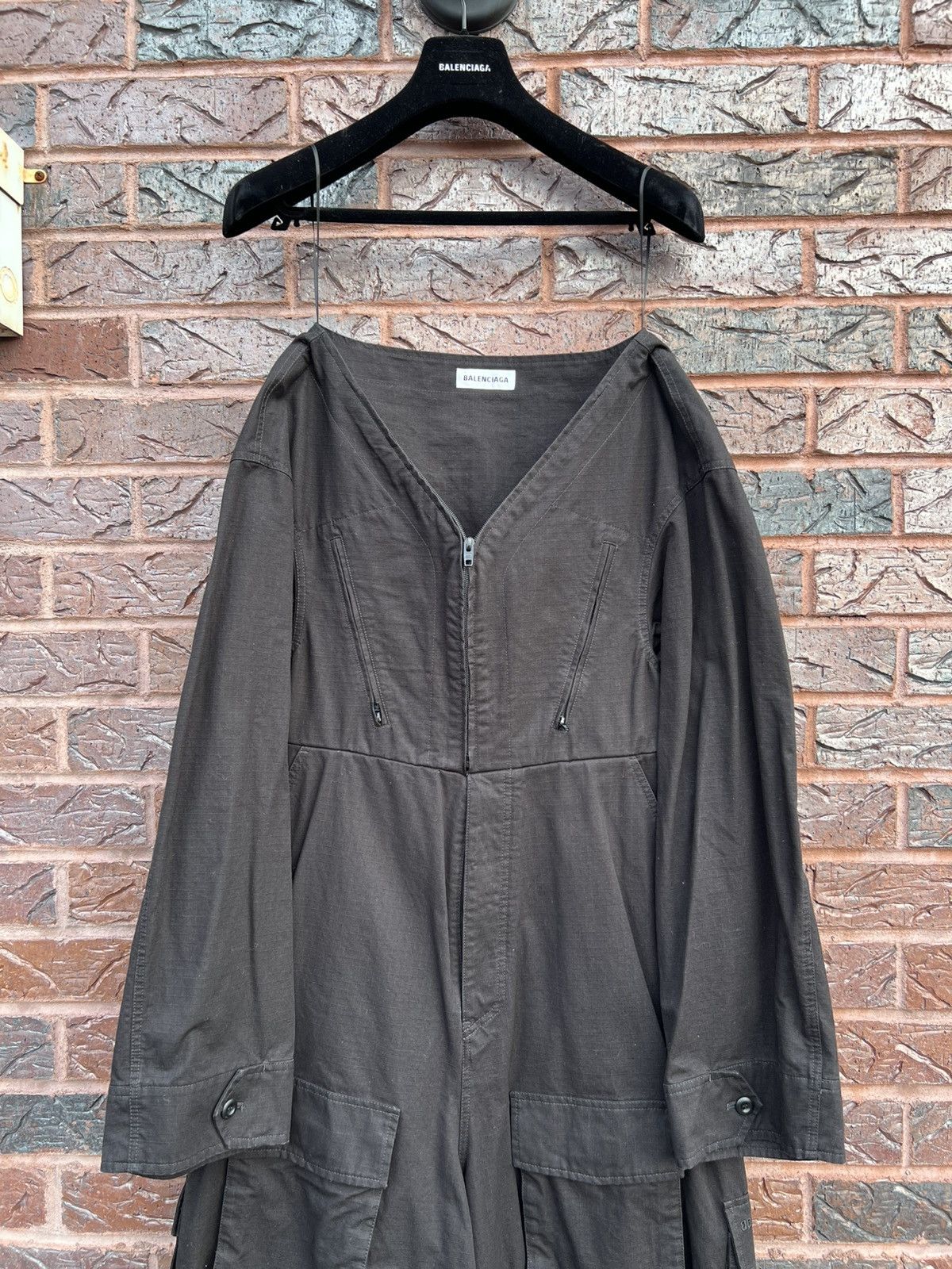 Balenciaga Balenciaga Ripstop Swing Military Cargo Pocket Jumpsuit Size US 36 / EU 52 - 3 Thumbnail