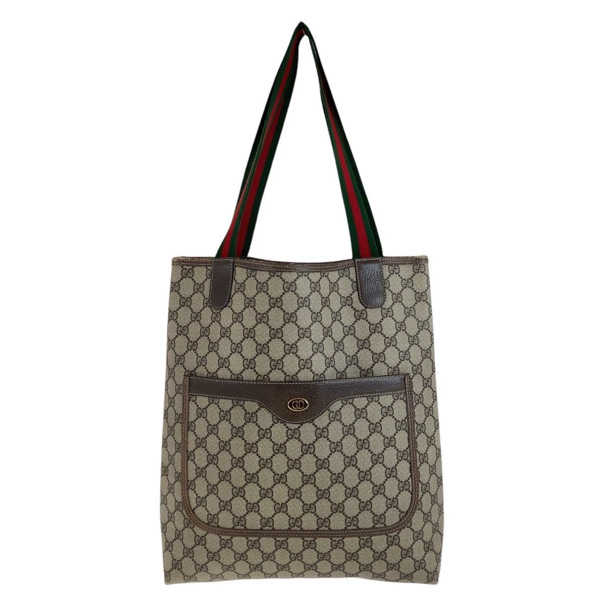 Gucci Gucci Gucci GG Supreme Canvas Leather Tote Shoulder Bag Canvas Tote Bag 39 02 003 in Very Good Condition Size ONE SIZE - 1 Thumbnail