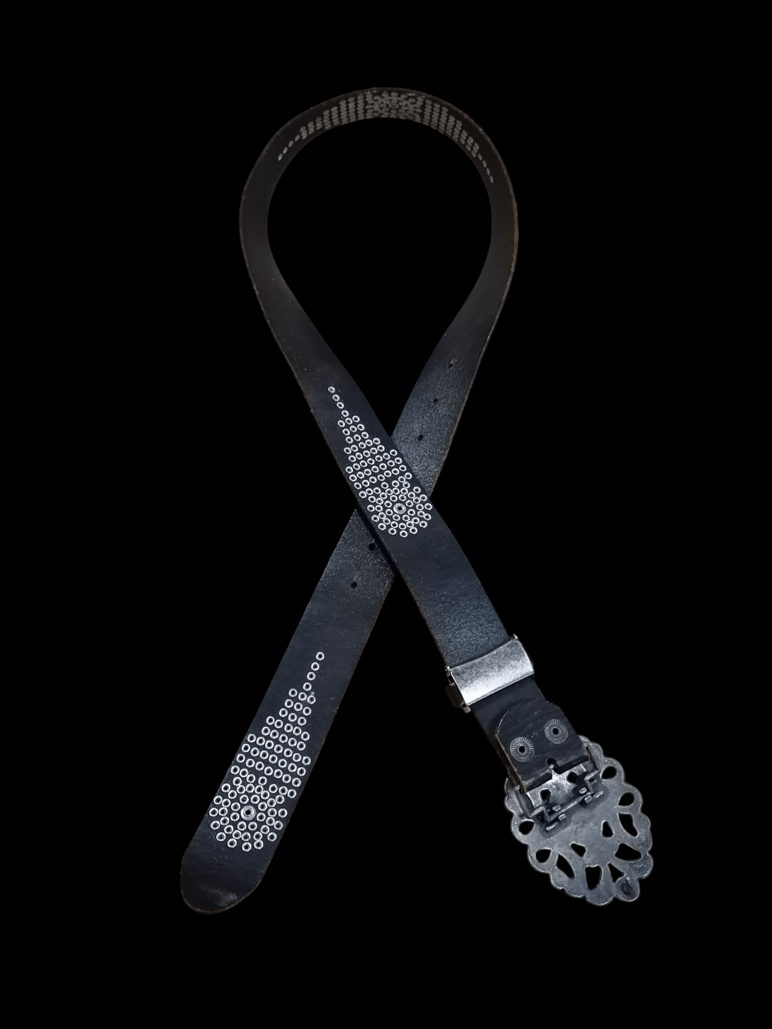 Genuine Leather × Japanese Brand Vintage Leather Studded Buckle Belts Size ONE SIZE - 7 Thumbnail
