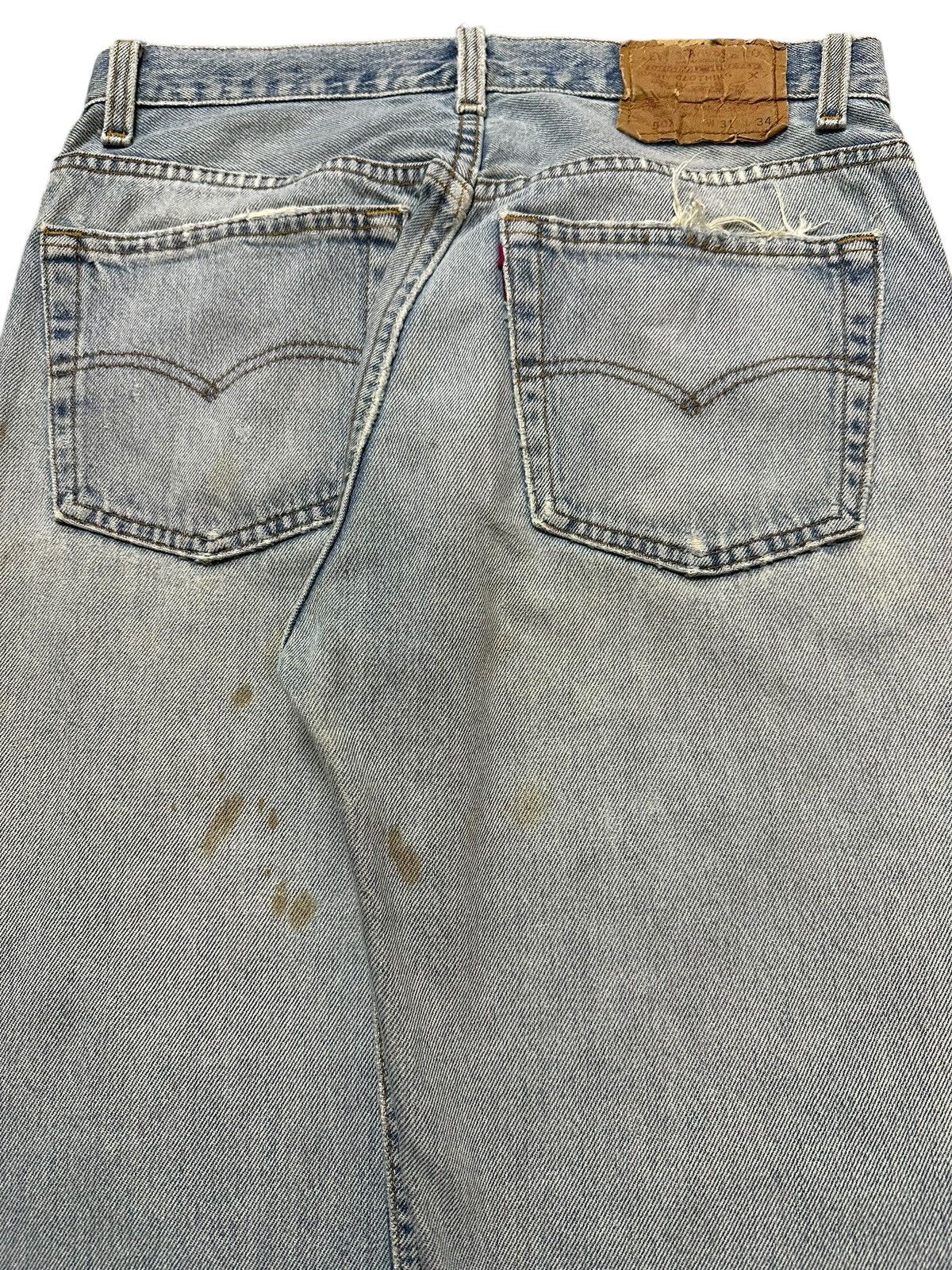 Levi's Vintage 80s Levis 501 Blue Wash Distressed Style Loose Jeans Size US 30 / EU 46 - 6 Thumbnail