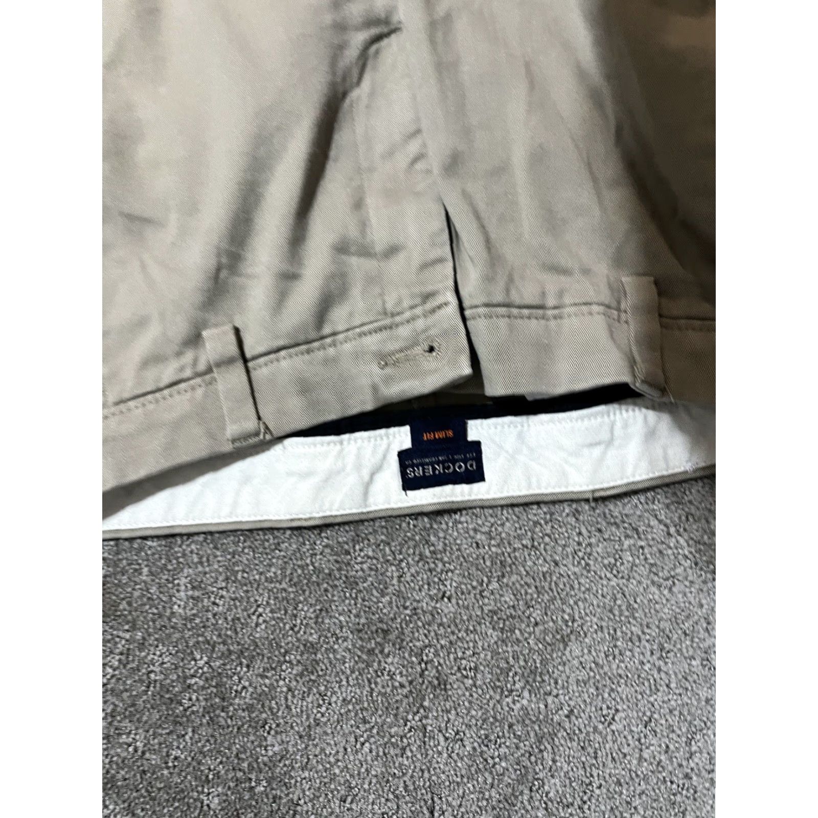 Dockers DOCKERS Mens Slim Fit Chino Pants Beige 32x32 (Casual) Cotton Stretch Front Flat Regular Size 32 Inseam 32 Mens Size US 32 / EU 48 - 5 Thumbnail
