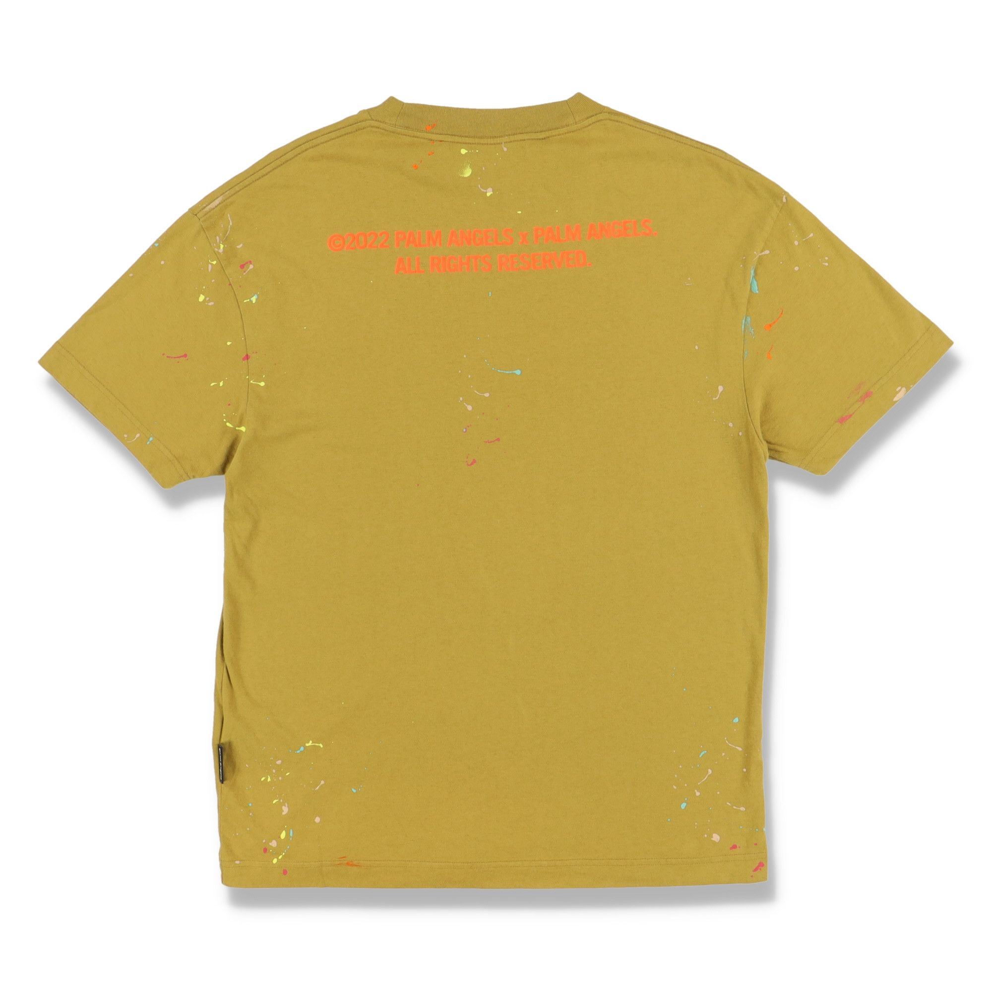 Palm Angels Mustard Palm Tree Paint Splatter T-Shirt Size US L / EU 52-54 / 3 - 7 Thumbnail