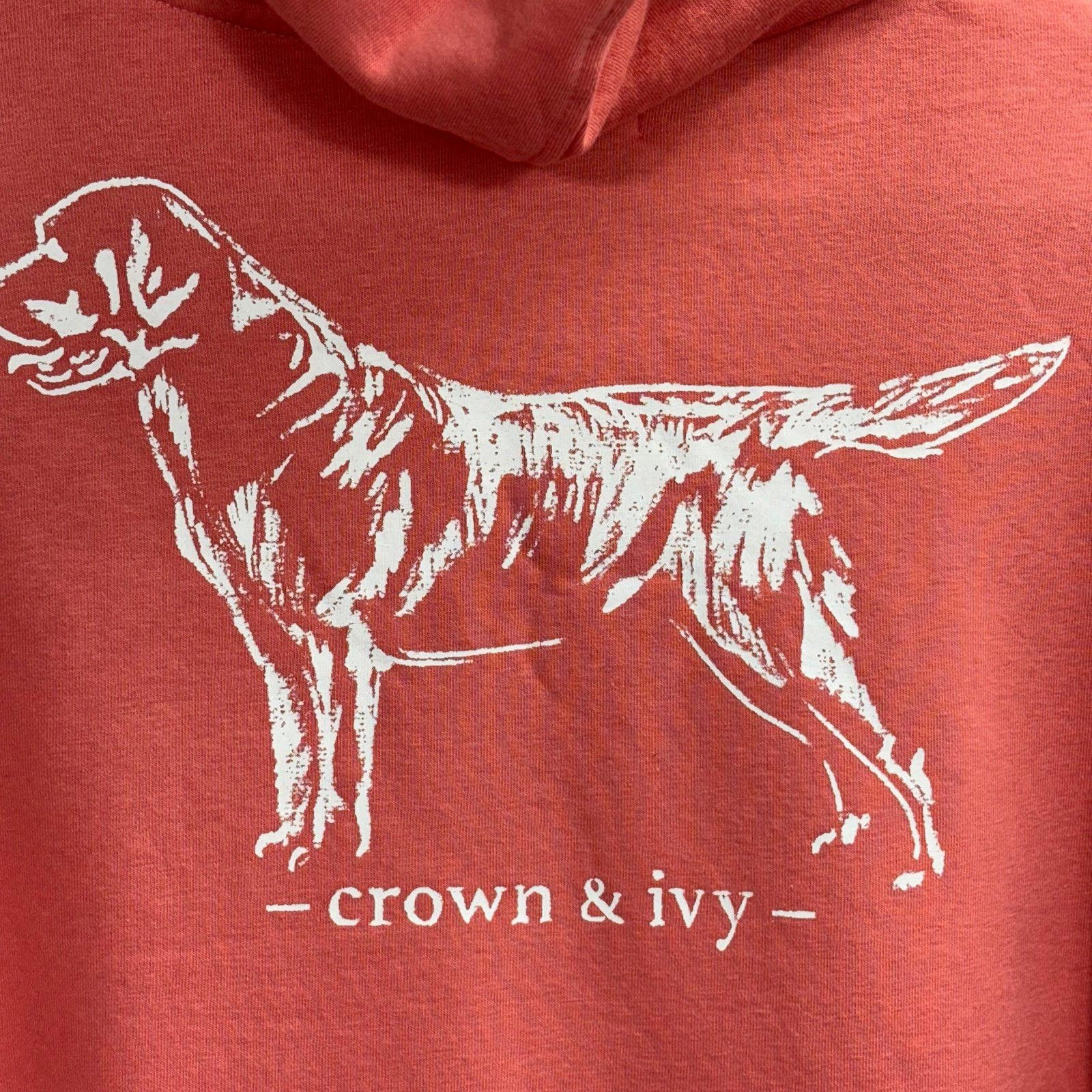 Other Crown & Ivy Boys Large NWT Coral Hoodie with Dog Graphic Size US L / EU 52-54 / 3 - 6 Thumbnail