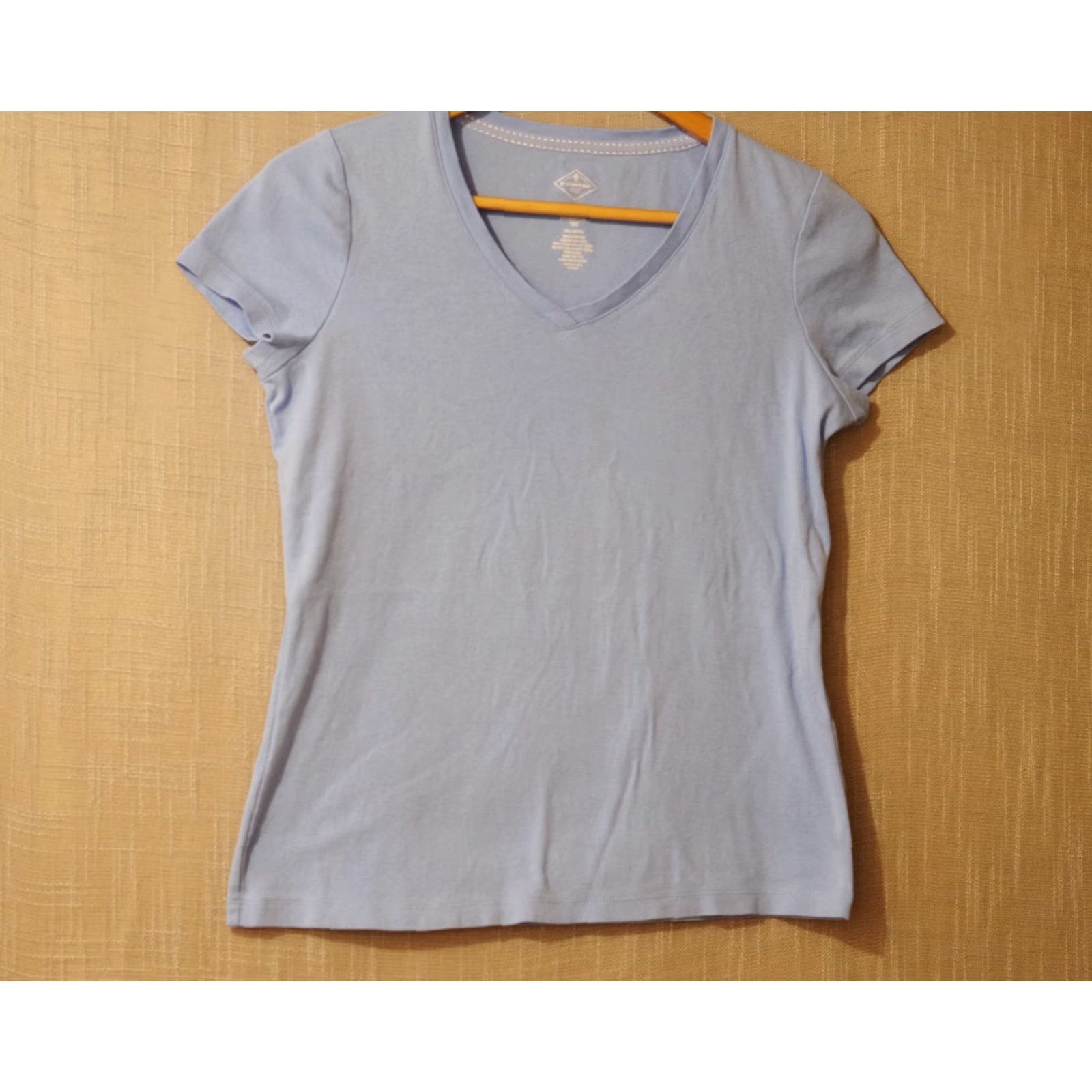 Vintage St. John's Bay Essential Tee Blue V-Neck 100% Cotton Women's S Shirt Size S / US 4 / IT 40 - 2 Thumbnail