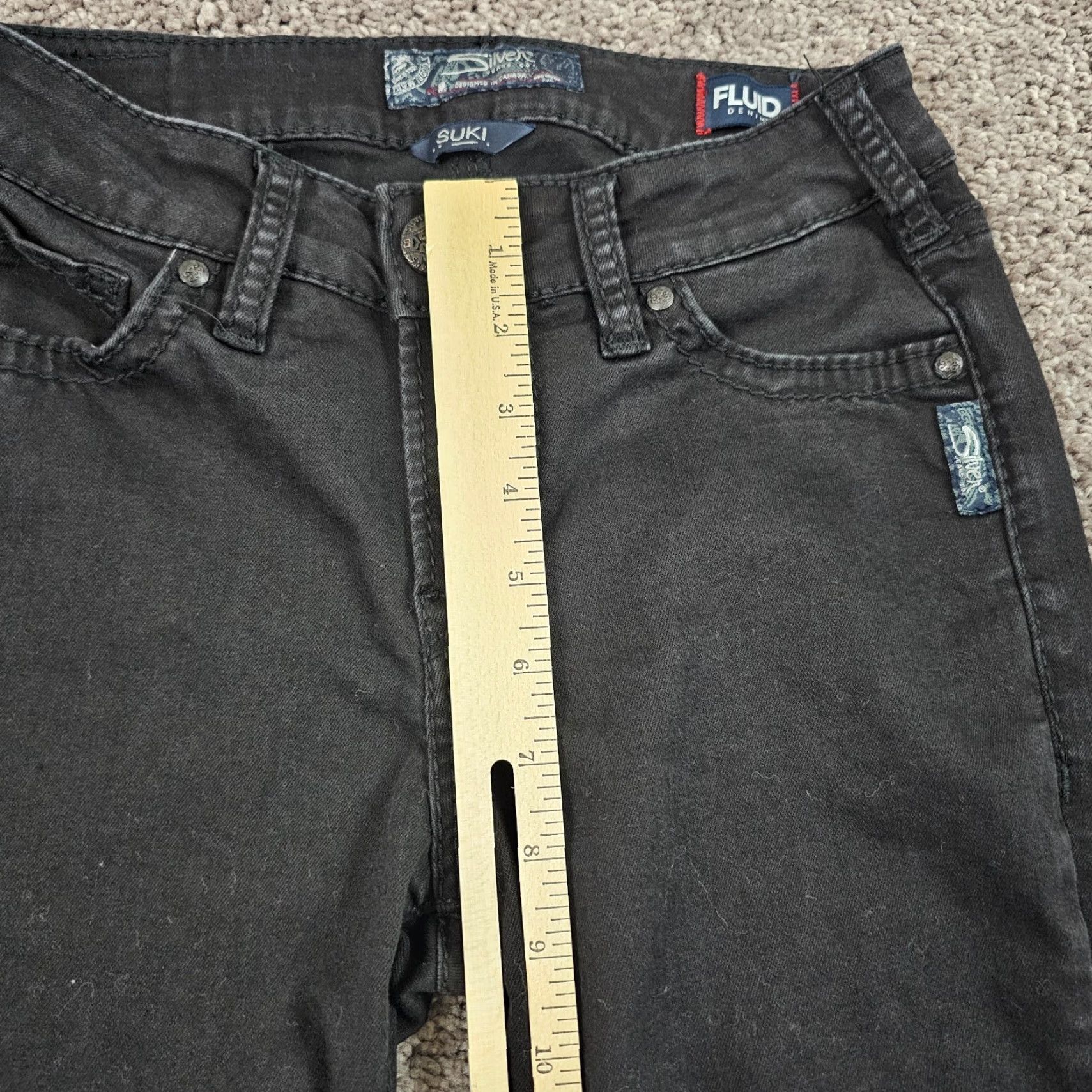 Silver Jeans Co. Vintage Silver Jeans Women Skinny Jeans Low Rise Black Dark Wash Stretch 26 24x30 Size 26" / US 2 / IT 38 - 4 Thumbnail