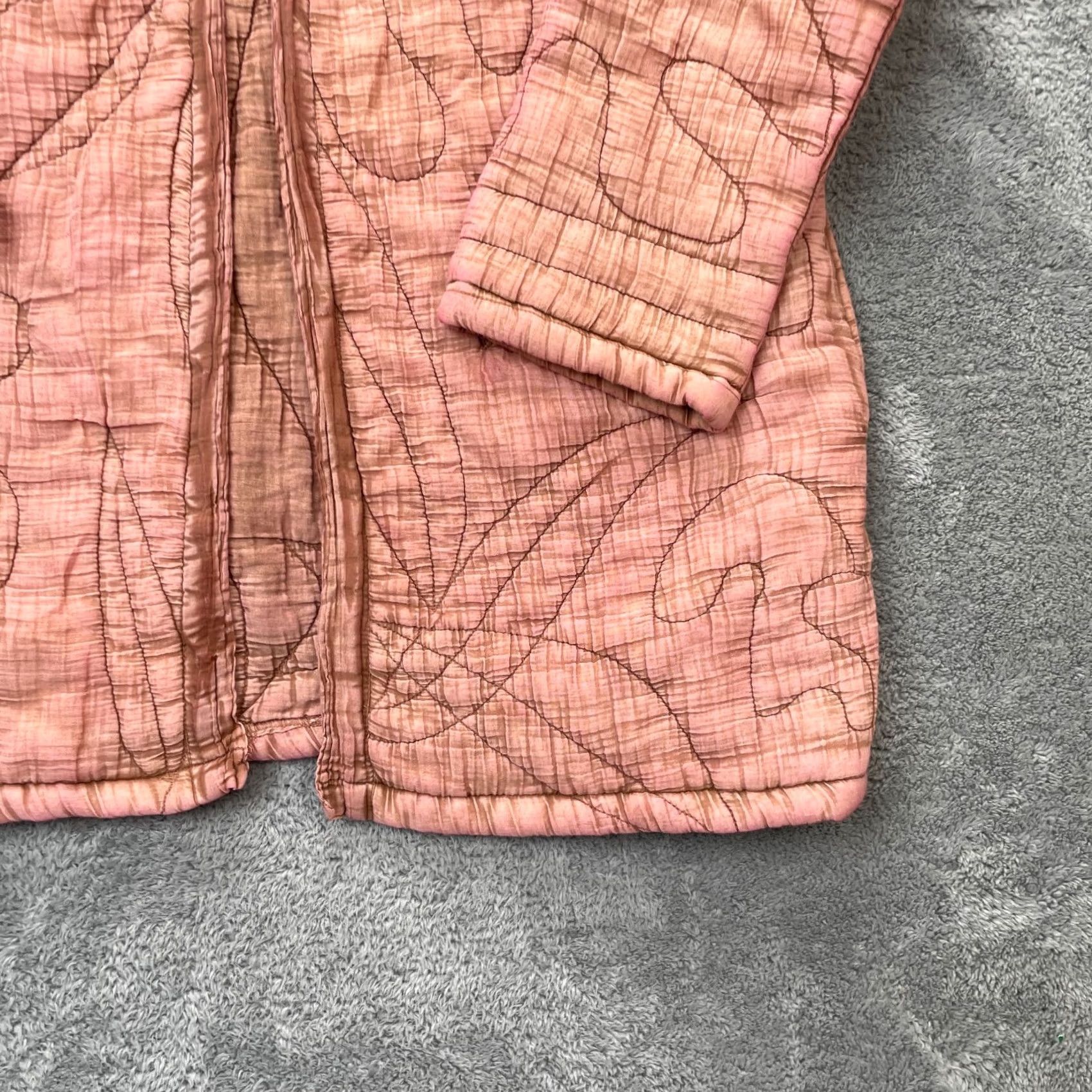 Vintage World Market Jacket Womens 2XL Pink Quilted Open Front Coat Short Sleeve Minimalist City Preppy Casual Fall Spring Ladies Size XXL / US 16-18 / IT 52-54 - 4 Thumbnail