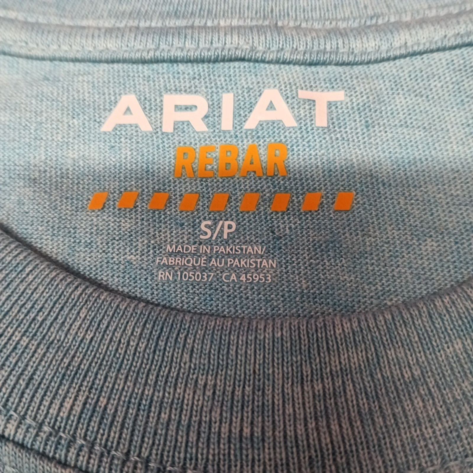 Ariat Ariat Rebar Men's T-Shirt Size S Blue SS Basic Pocket Tee Size US S / EU 44-46 / 1 - 4 Thumbnail