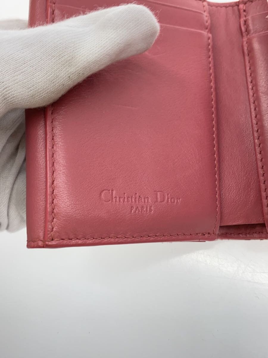Dior Dior Cannage Enamel 3-Fold Wallet Pink Size ONE SIZE - 3 Thumbnail