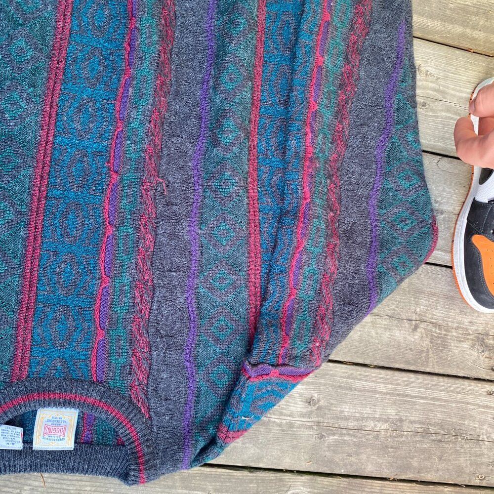 Coogi × Vintage Vintage 1980s Riggins Coogi Style Knit Sweater Medium Size US M / EU 48-50 / 2 - 9 Thumbnail