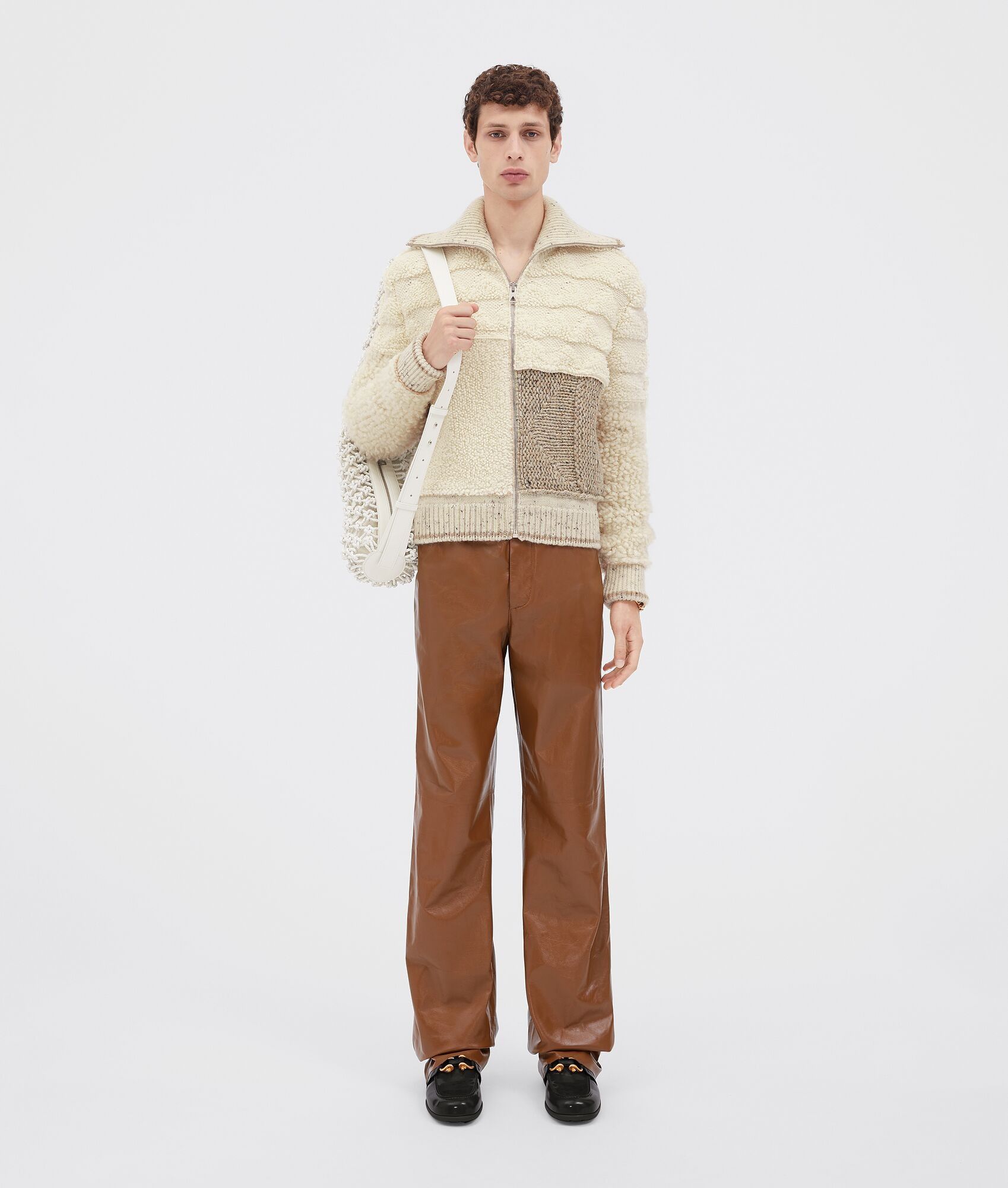 Bottega Veneta o1bcso1str0225 Straight Leg Shiny Leather Trousers in Brown Size US 30 / EU 46 - 4 Thumbnail