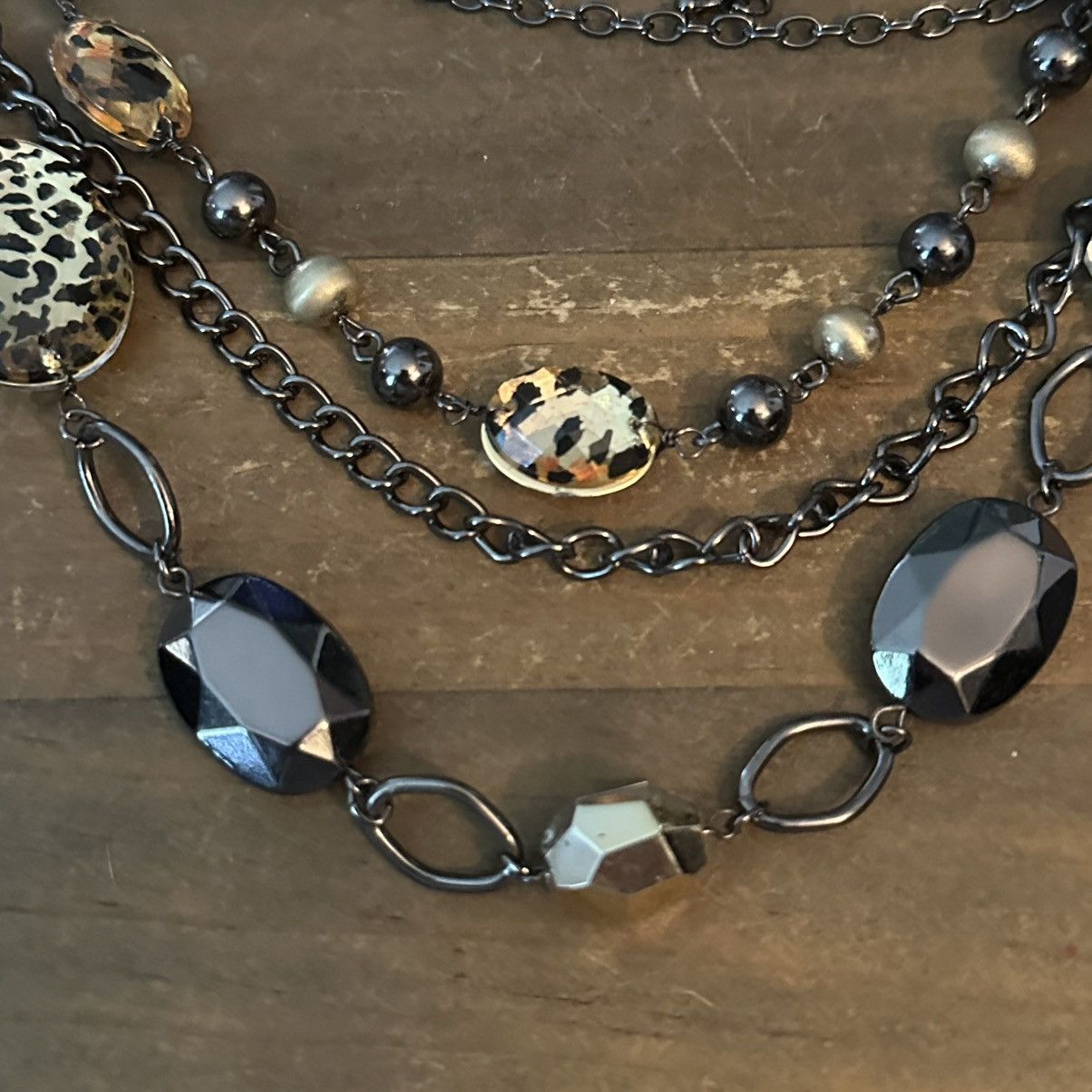 Other NY Collection layered leopard print flower bead necklace Size ONE SIZE - 5 Thumbnail