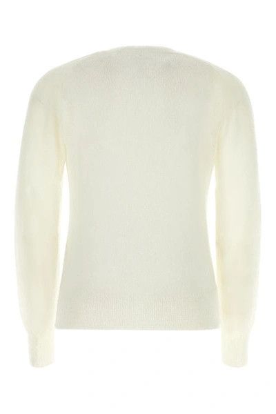 Tom Ford o1loc1c0724 TFK100 V-Neck Sweater in White Size US XL / EU 56 / 4 - 2 Thumbnail