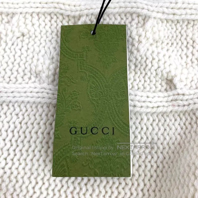 Gucci Gucci Beige striped trim twisted wool stand-up collar zipp Size US S / EU 44-46 / 1 - 6 Thumbnail
