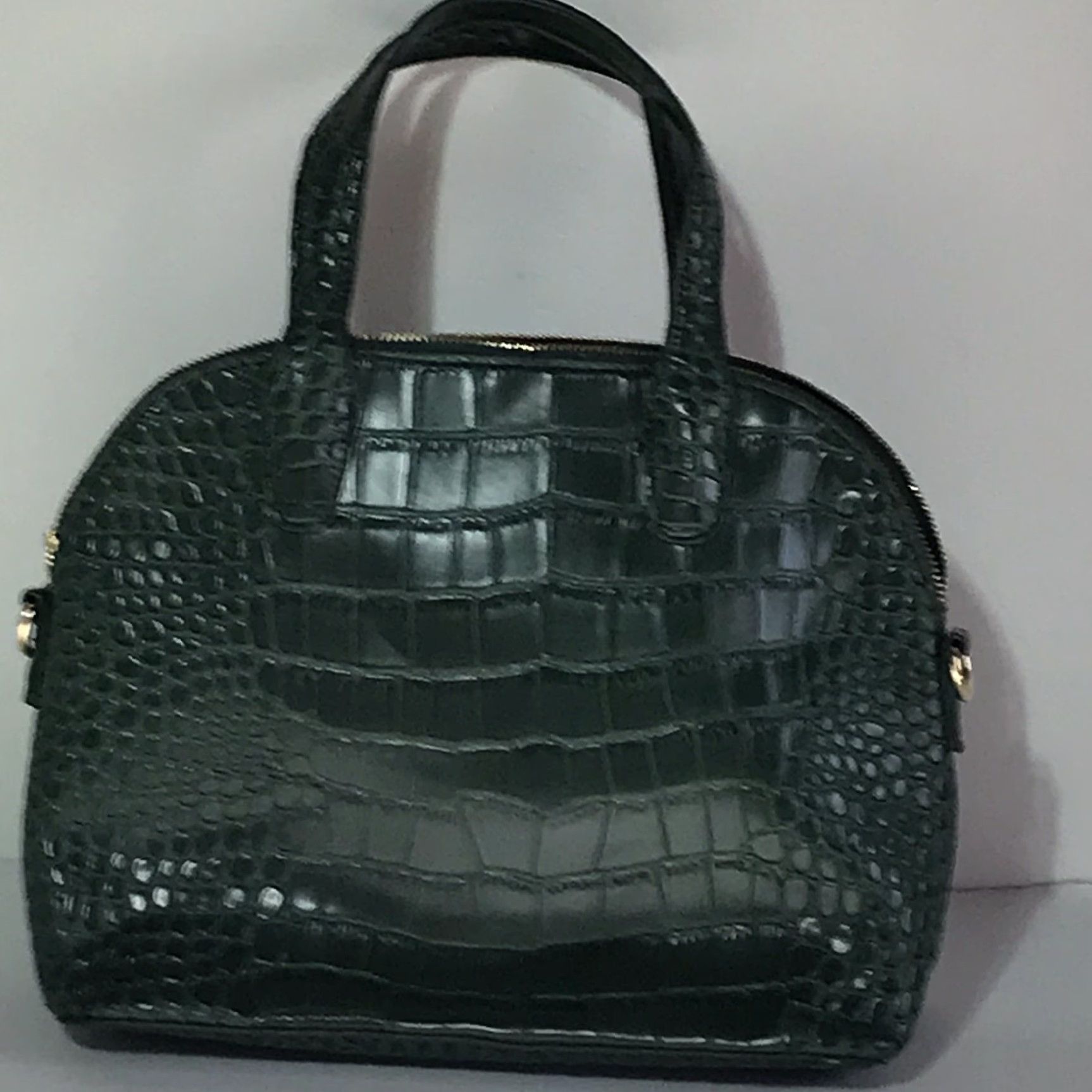 Bebe Bebe Satchel Bag Medium Green Faux Leather Embossed Shoulder Handbag Women Size ONE SIZE - 2 Thumbnail