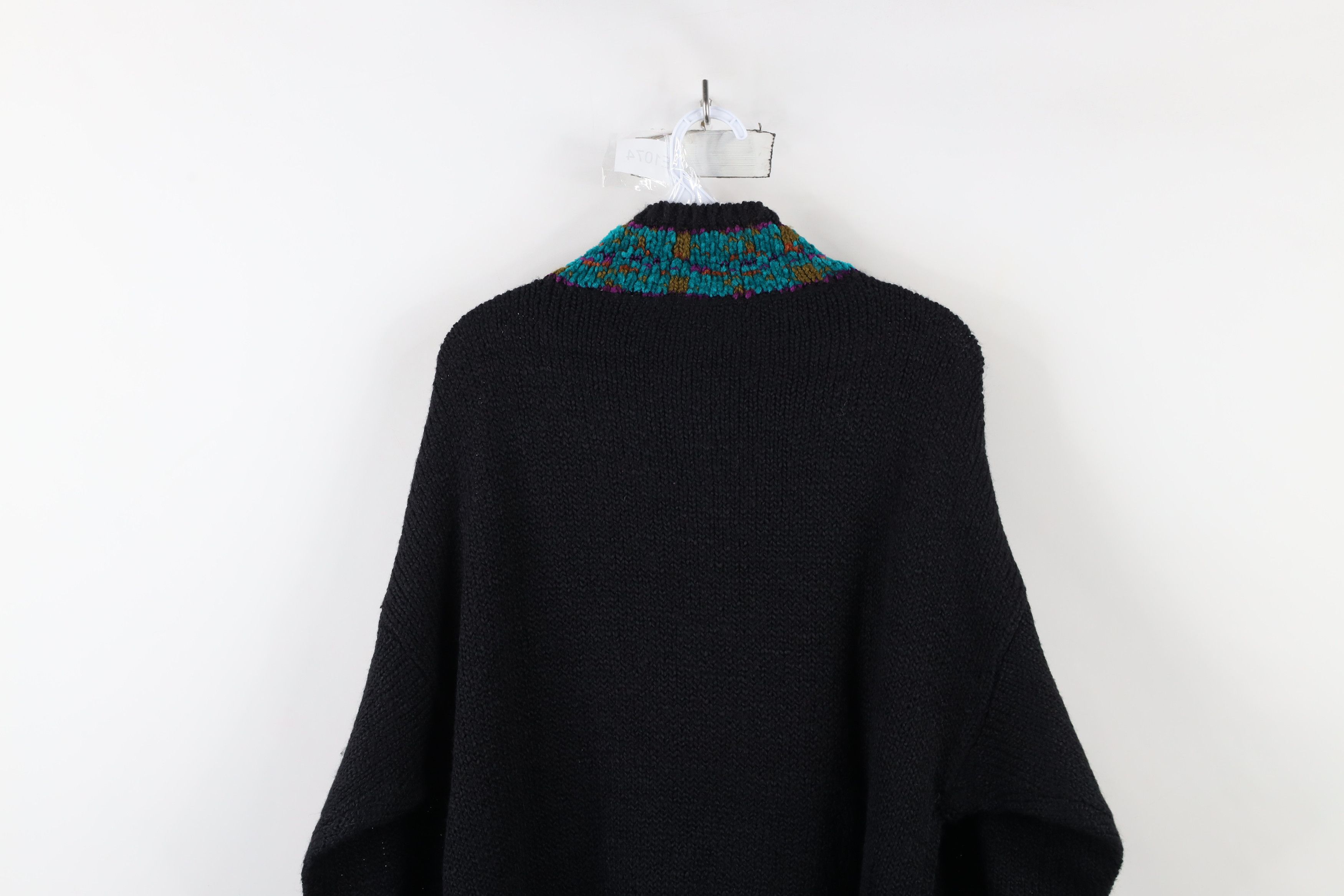 Vintage Vintage 90s Streetwear Flower Fleece Ribbed Knit Sweater Size XL / US 12-14 / IT 48-50 - 10 Thumbnail