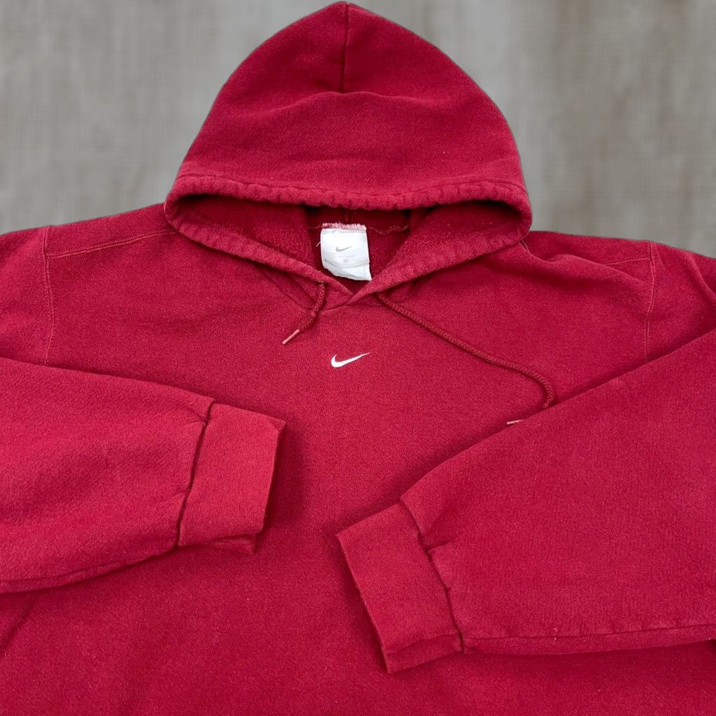 Nike Vintage Nike Hoodie Men XXL 2XL Red Center Swoosh Middle Check Y2K Travis Scott Size US XXL / EU 58 / 5 - 1 Thumbnail