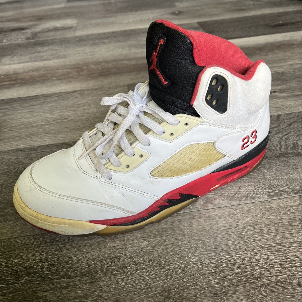 Jordan Brand Vintage Air Jordan 5 Retro Fire Red High Shoes 2013 Size US 11.5 / EU 44-45 - 8 Thumbnail