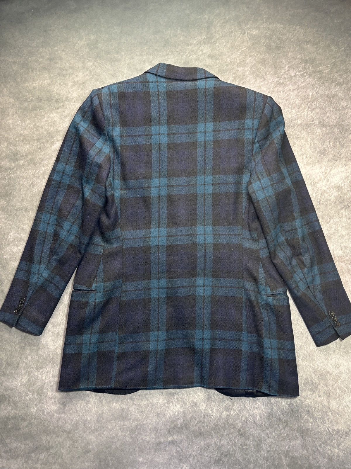 Vintage 1950s Plaid Blazer True Vintage Suit Jacket Wool 1940s Green Size 40R - 6 Thumbnail