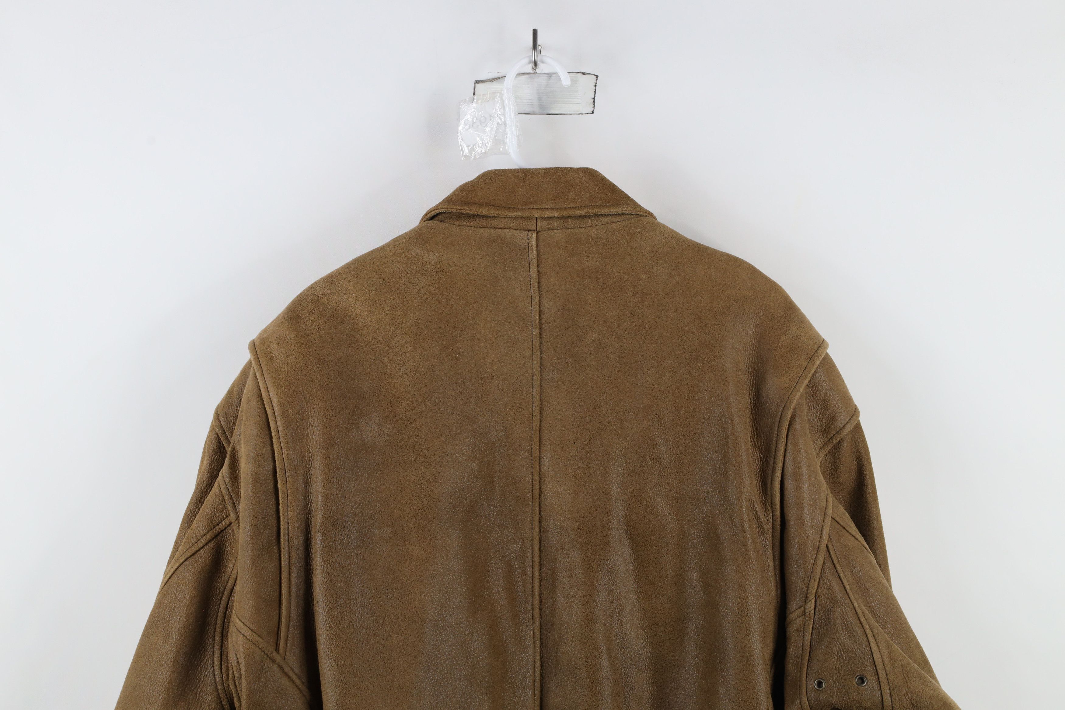 Vintage Vintage 90s Streetwear Heavy Suede Leather Bomber Jacket Size US L / EU 52-54 / 3 - 14 Thumbnail