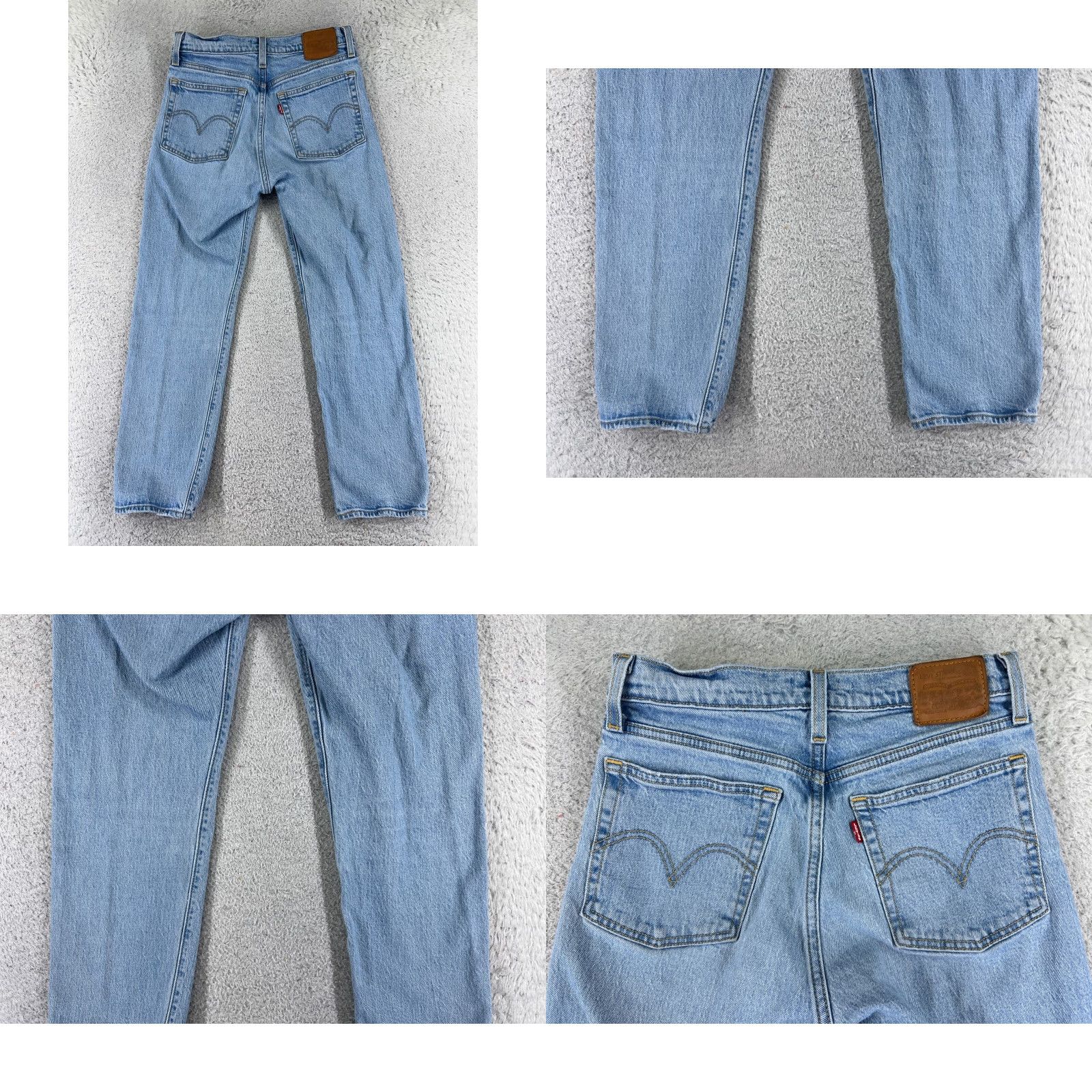 Levi's VINTAGE Levis Premium Jeans Women 26 Blue Denim Wedgie Fit Distressed Button Fly 5-Pocket Design Regular Inseam 24 in Mid Rise Size 26" / US 2 / IT 38 - 10 Thumbnail