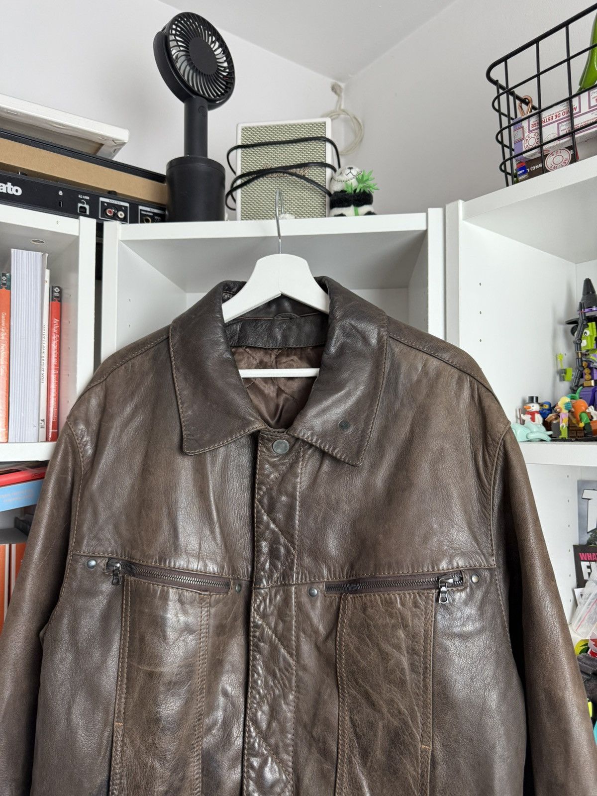 Vintage Vintage leather Harrington bomber jacket L biker racer retro Size US L / EU 52-54 / 3 - 3 Thumbnail