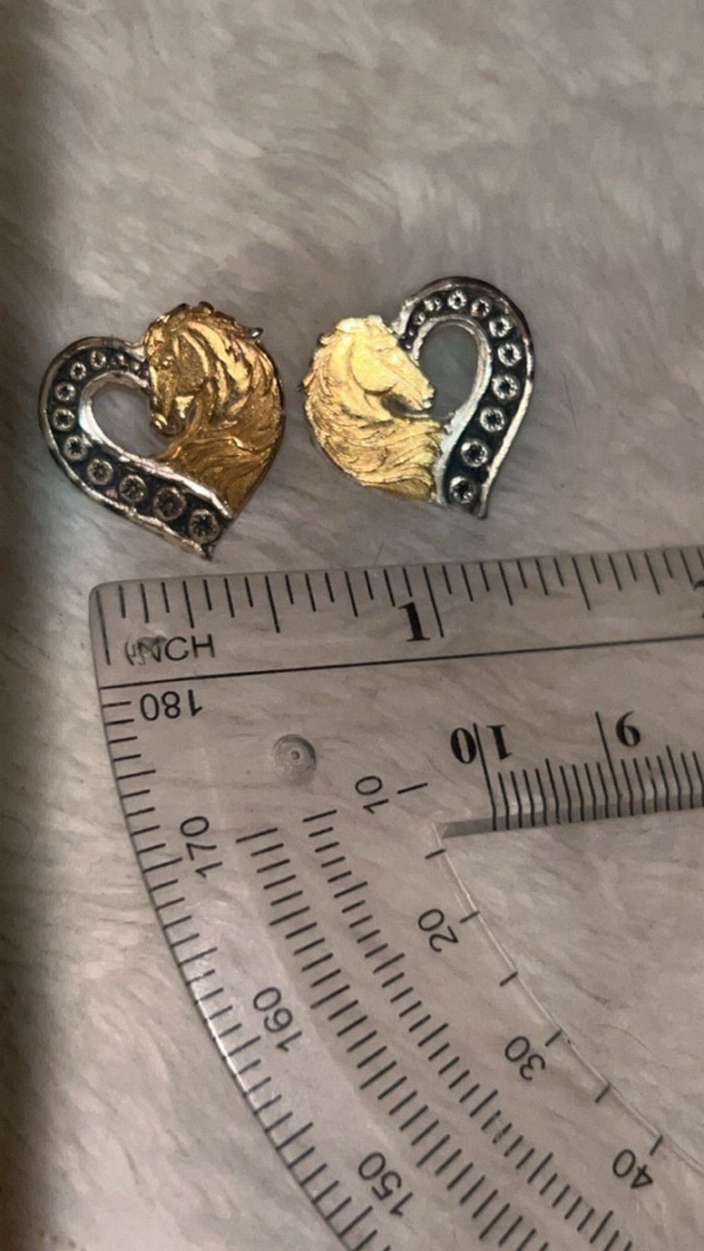 The Unbranded Brand Women's Unbranded Heart Horse Gold Silver One Size Earrings Size ONE SIZE - 2 Thumbnail