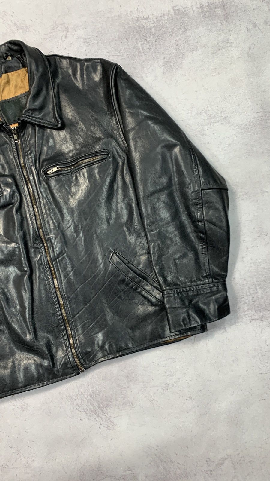 Vintage 90s Vintage Grunge Biker Leather Jacket Size US XL / EU 56 / 4 - 4 Thumbnail