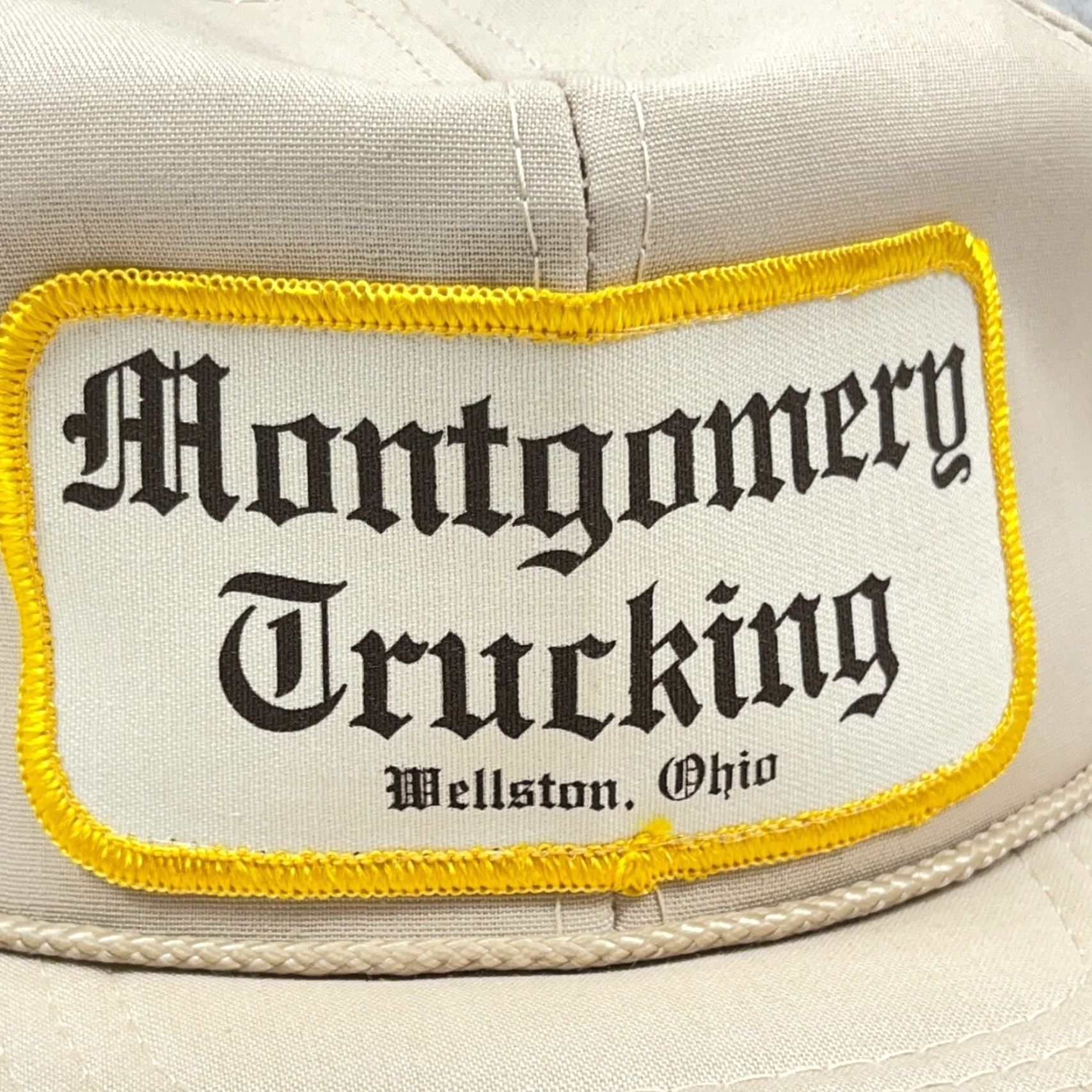 Roper Vintage Headliner Caps Trucker Hat Cap Snap Back 80s USA Patch Rope Wellston Ohio Adjustable Beige Cotton Polyester Twill Size ONE SIZE - 2 Thumbnail