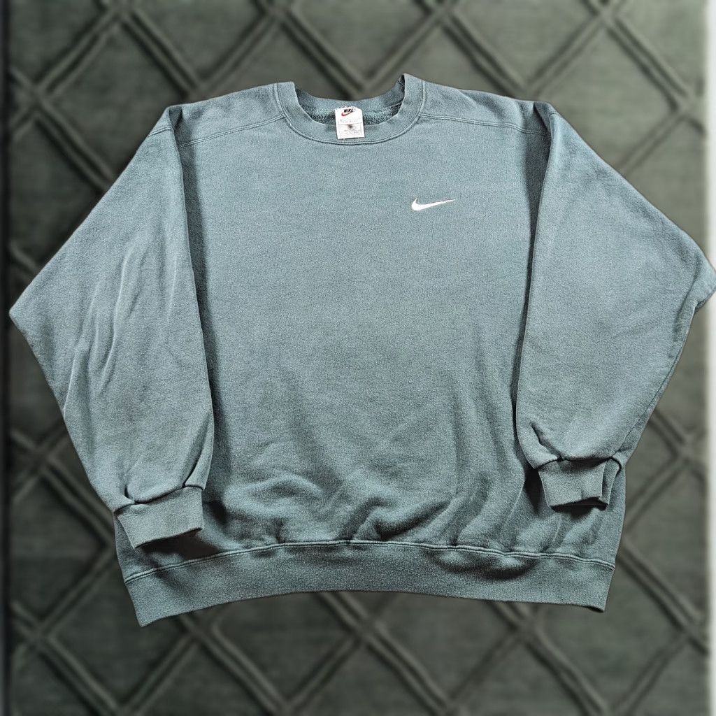 VINTAGE Nike Sweatshirt Crewneck Green L Mens 90s College USA Logo Travis Scott