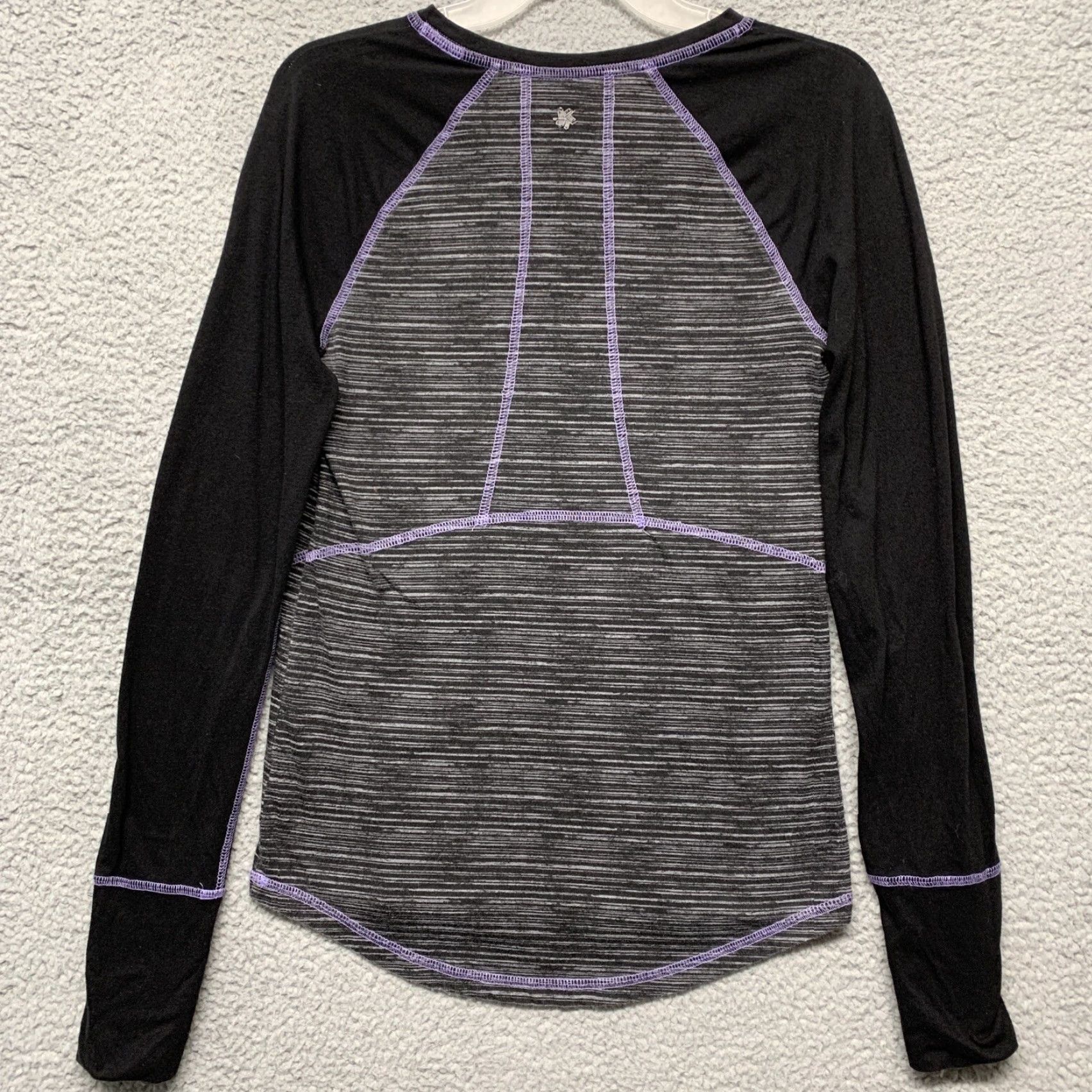 Tek Gear Tek Gear Dry Tek Athletic Top Womens XS Black Purple Heather Gray Long Sleeve Shirt Size XS / US 0-2 / IT 36-38 - 4 Thumbnail