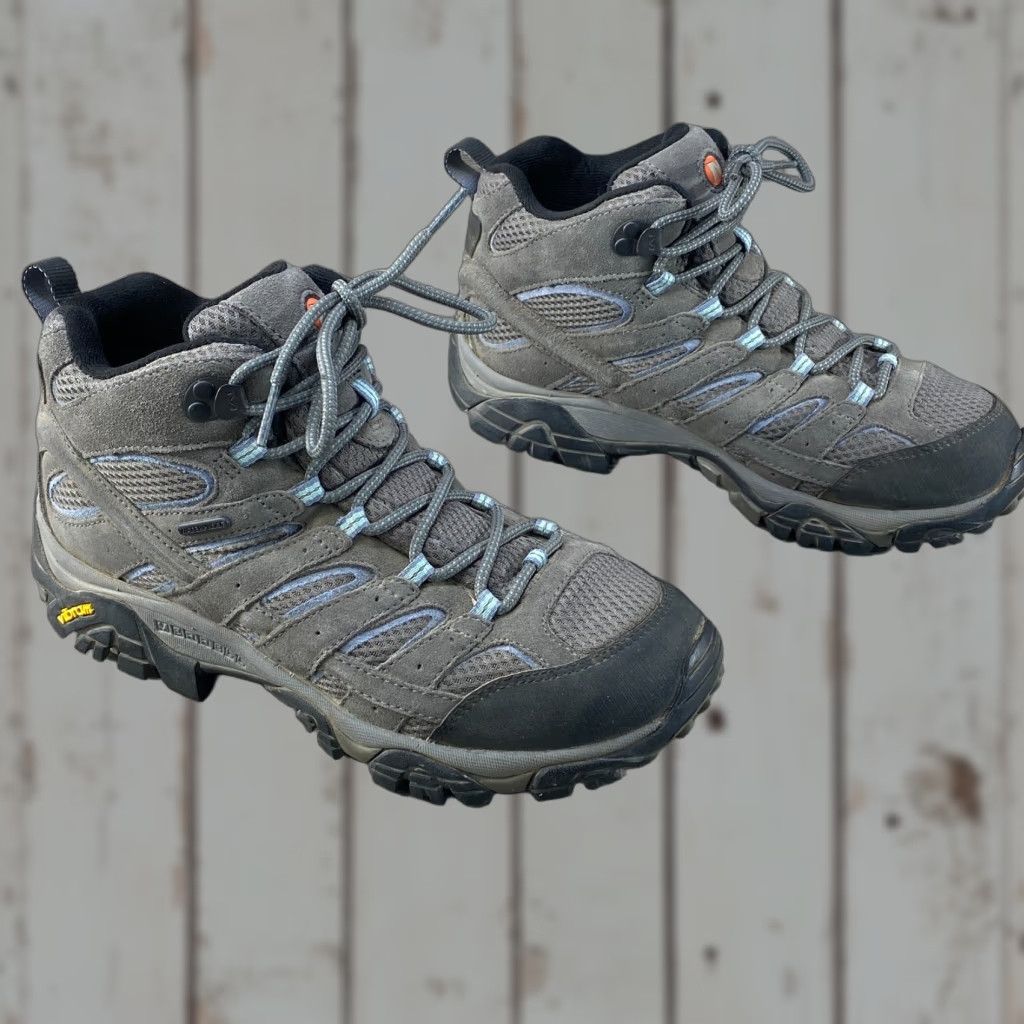 Merrell Merrell Moab 3 Womens 9 Gray Suede Leather Waterproof Mid Hiking Boots Vibram Size US 7 / IT 37 - 1 Thumbnail