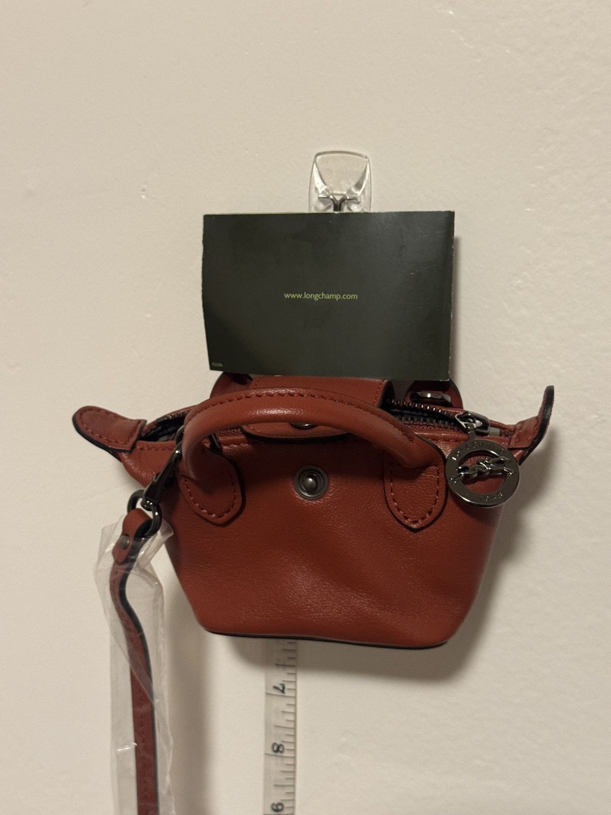 Longchamp LONGCHAMP Nano Mini Le Pliage Cuir Leather Top Handle Size ONE SIZE - 6 Thumbnail