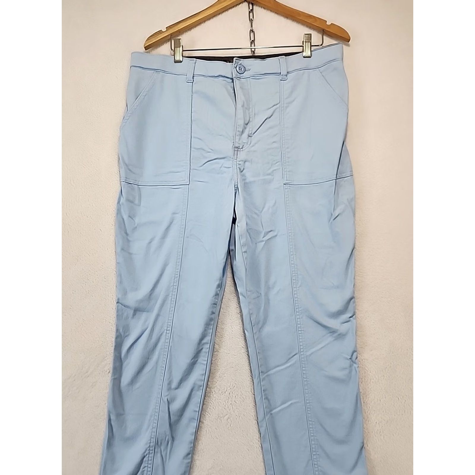 Lee Lee Chino Pants Womens 16 Regular Light Blue High Rise Straight Leg Size 38" / US 16 / IT 52 - 3 Thumbnail