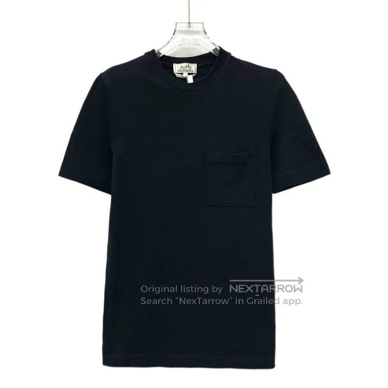 Hermes Black H-letter embroidered cotton short-sleeved T-s