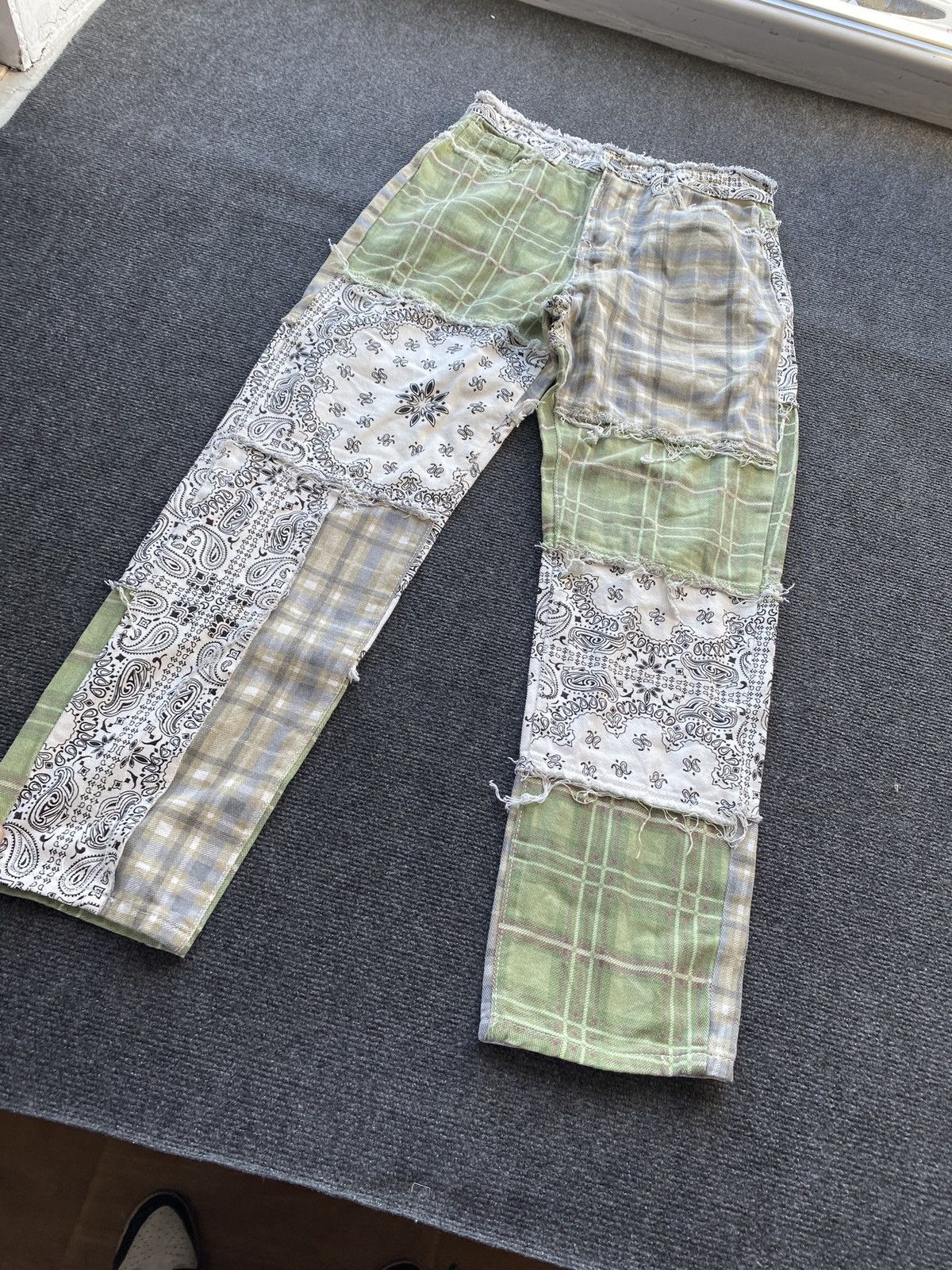 Other 🔥Opium Punk Patchwork Bandana 28 pants women straight Size 28" / US 6 / IT 42 - 3 Thumbnail