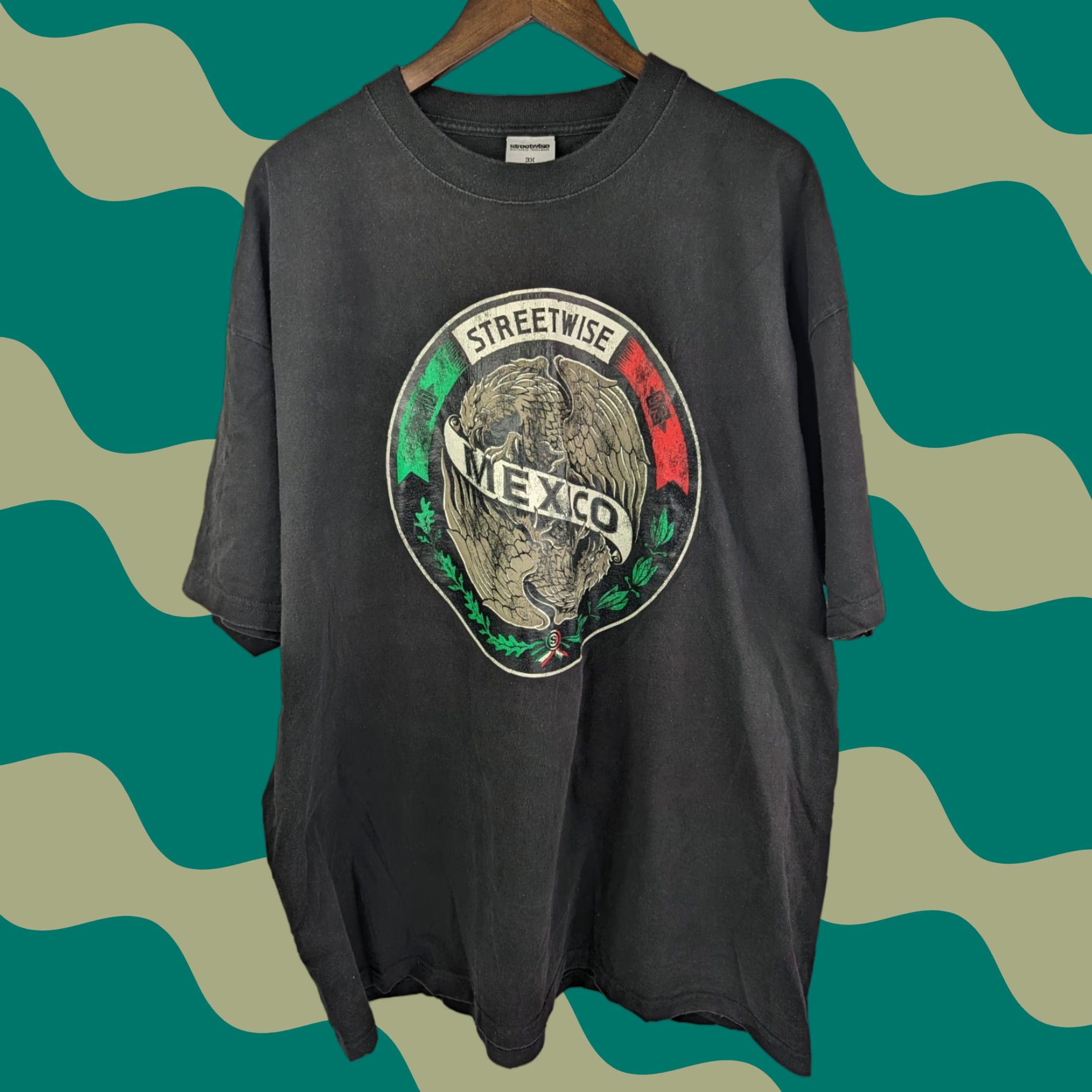 Vintage STREETWISE MEXICO T-shirt Urban Streetwear Tee Men 3X Black Size US XXL / EU 58 / 5 - 1 Thumbnail