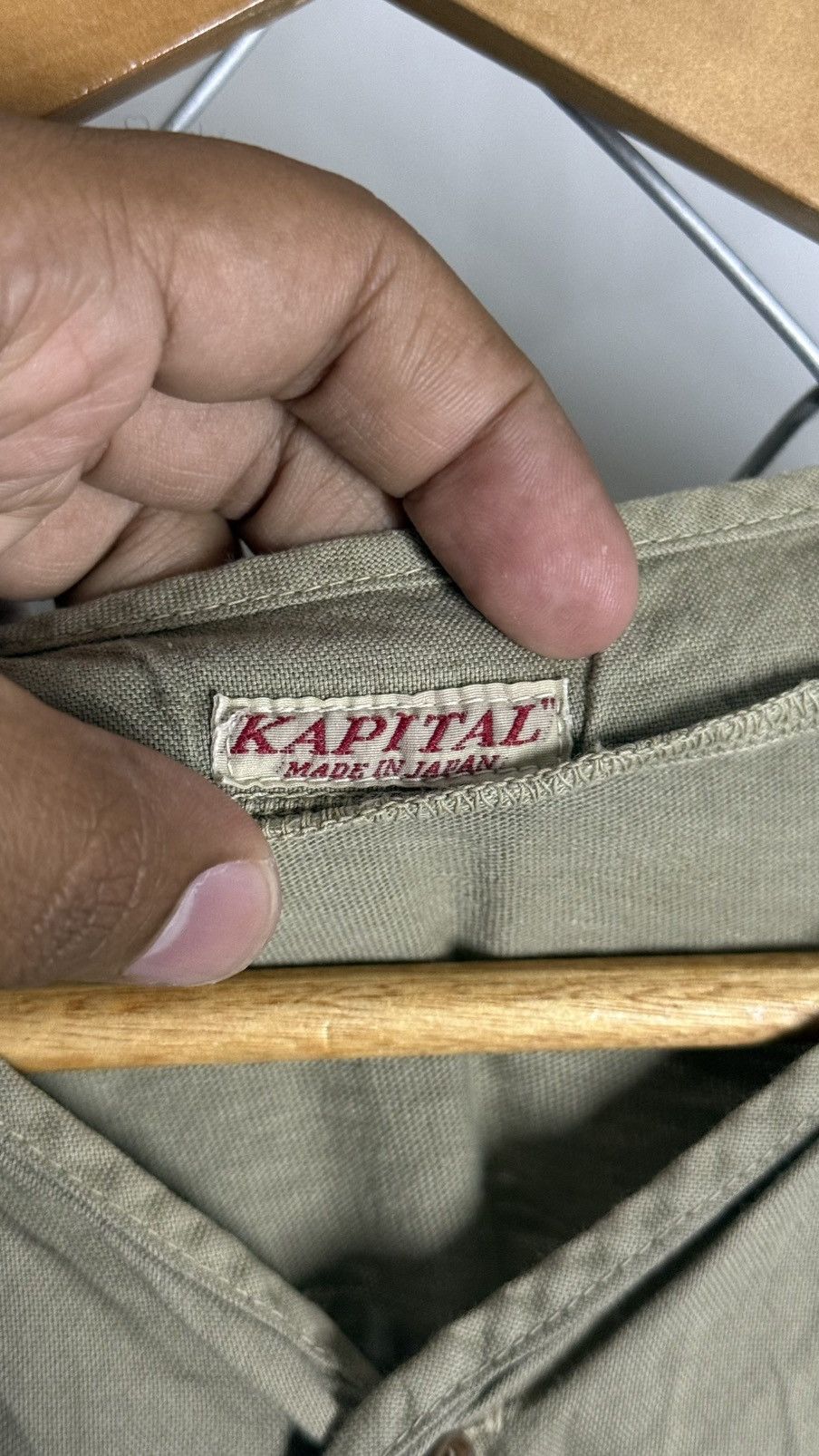 Kapital Vintage Kapital Japan Khaki Green Henley Pocket Tee Shirt Size US M / EU 48-50 / 2 - 6 Thumbnail