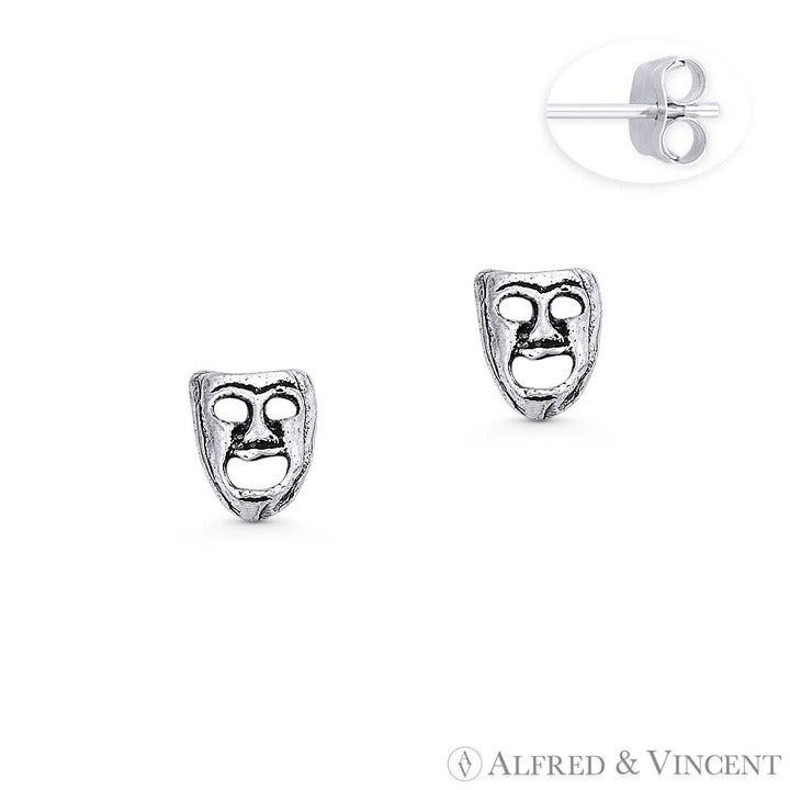 Other Opera Mask Charm Stud Earrings in .925 Sterling Silver Size ONE SIZE - 1 Preview