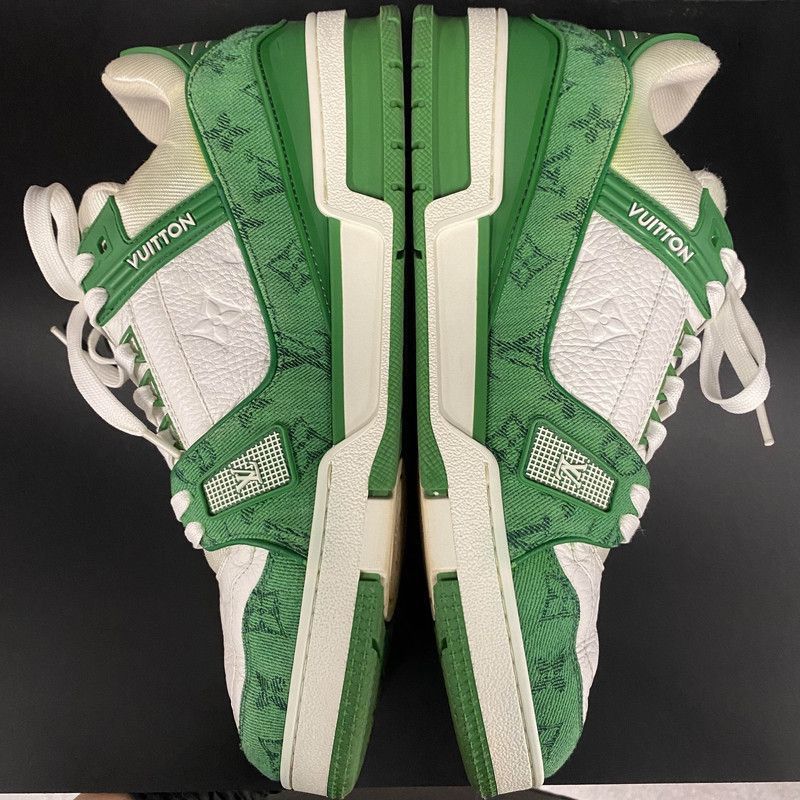Louis Vuitton Louis Vuitton Stylish Low-Top Trainer in Green and White -2 Size US 9.5 / EU 42-43 - 5 Thumbnail